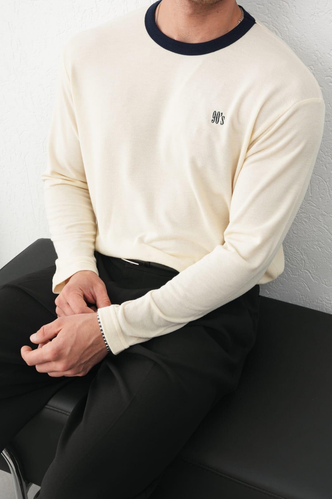 Wholesale Men's Cream Sweatshirt 1601FW26-2620