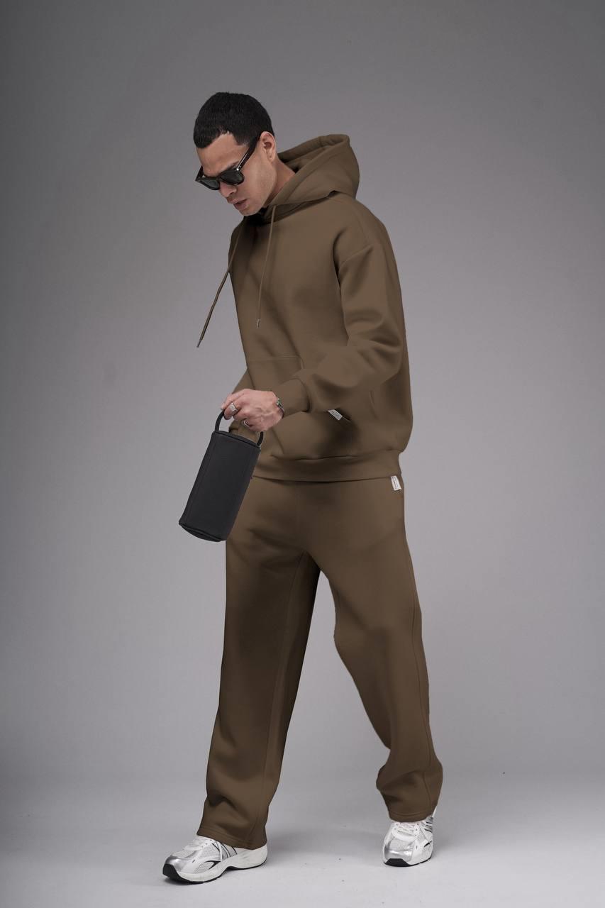 Wholesale Men's Dark Sand Oversize Tracksuit 1690W26-129