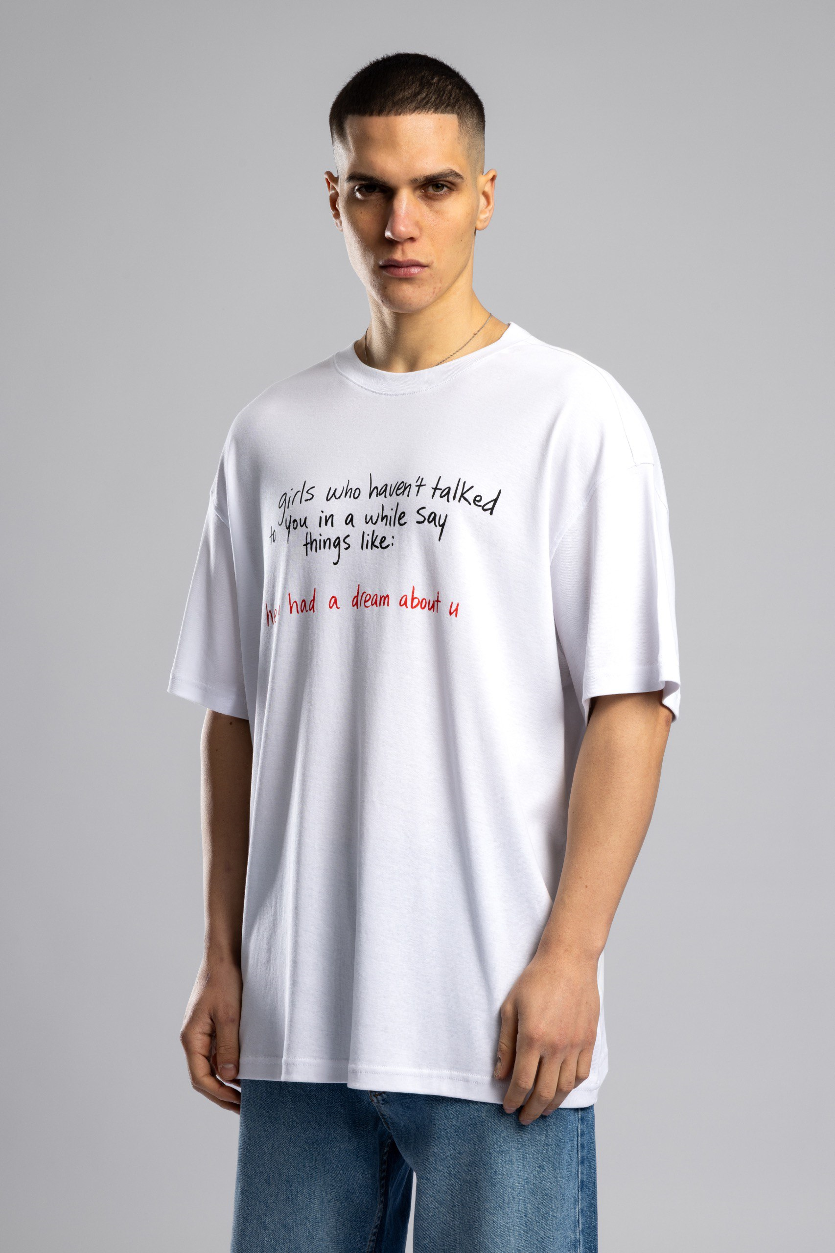 Wholesale Men's Ecru Basic T-shirt 1503W26-26CY-011