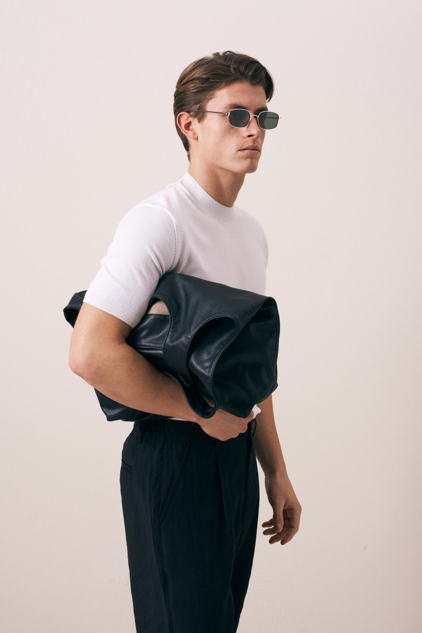 Wholesale Men's Ecru Knit Crew-Neck T-Shirt 1609W26-66606