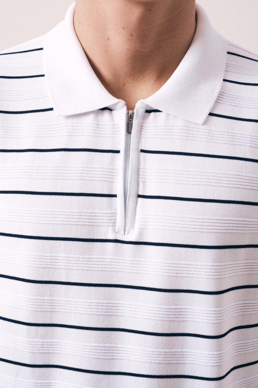 Wholesale Men's Ecru Knit Polo Shirt 1609W26-66617 