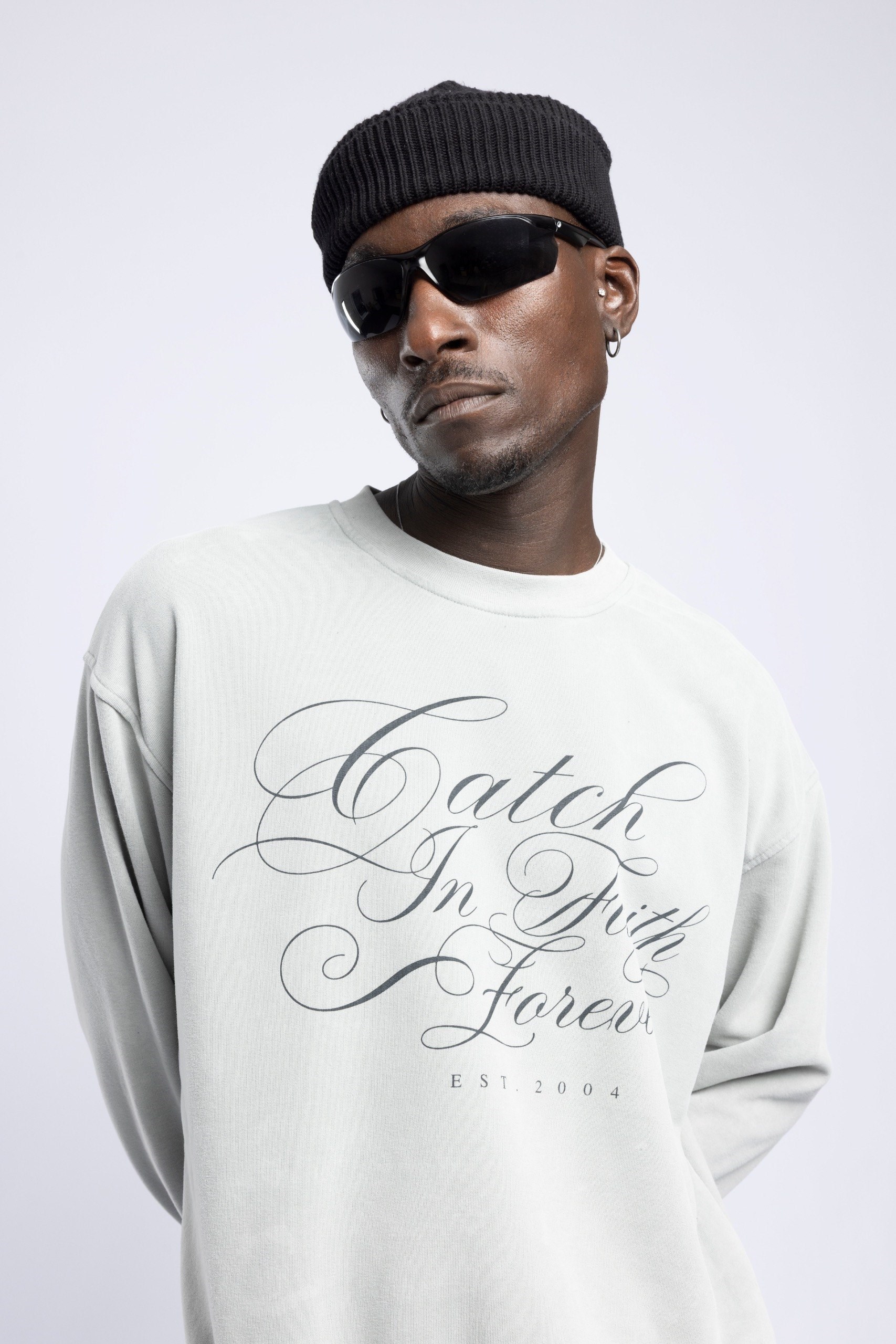 Wholesale Men's Ecru Printed Sweatshirt  1503FW27-MRT-4635