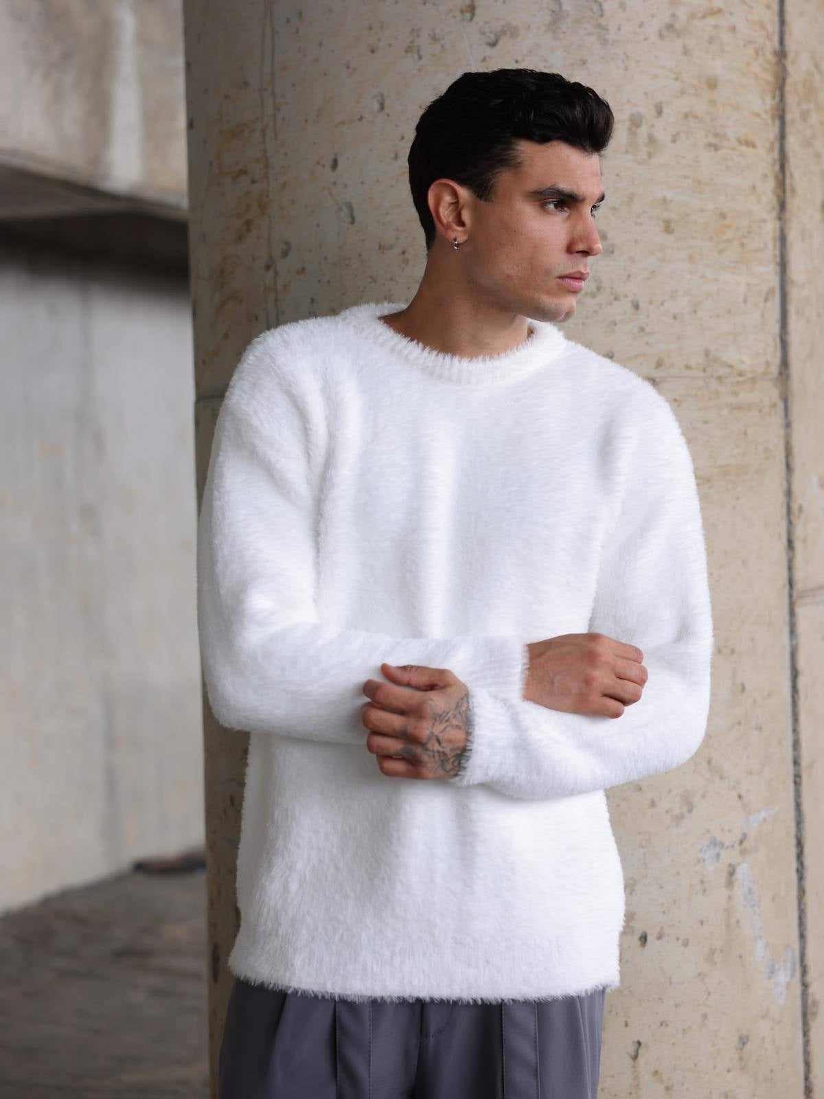 Wholesale Men's Ecru Sweater 1603FW27-26TK023 
