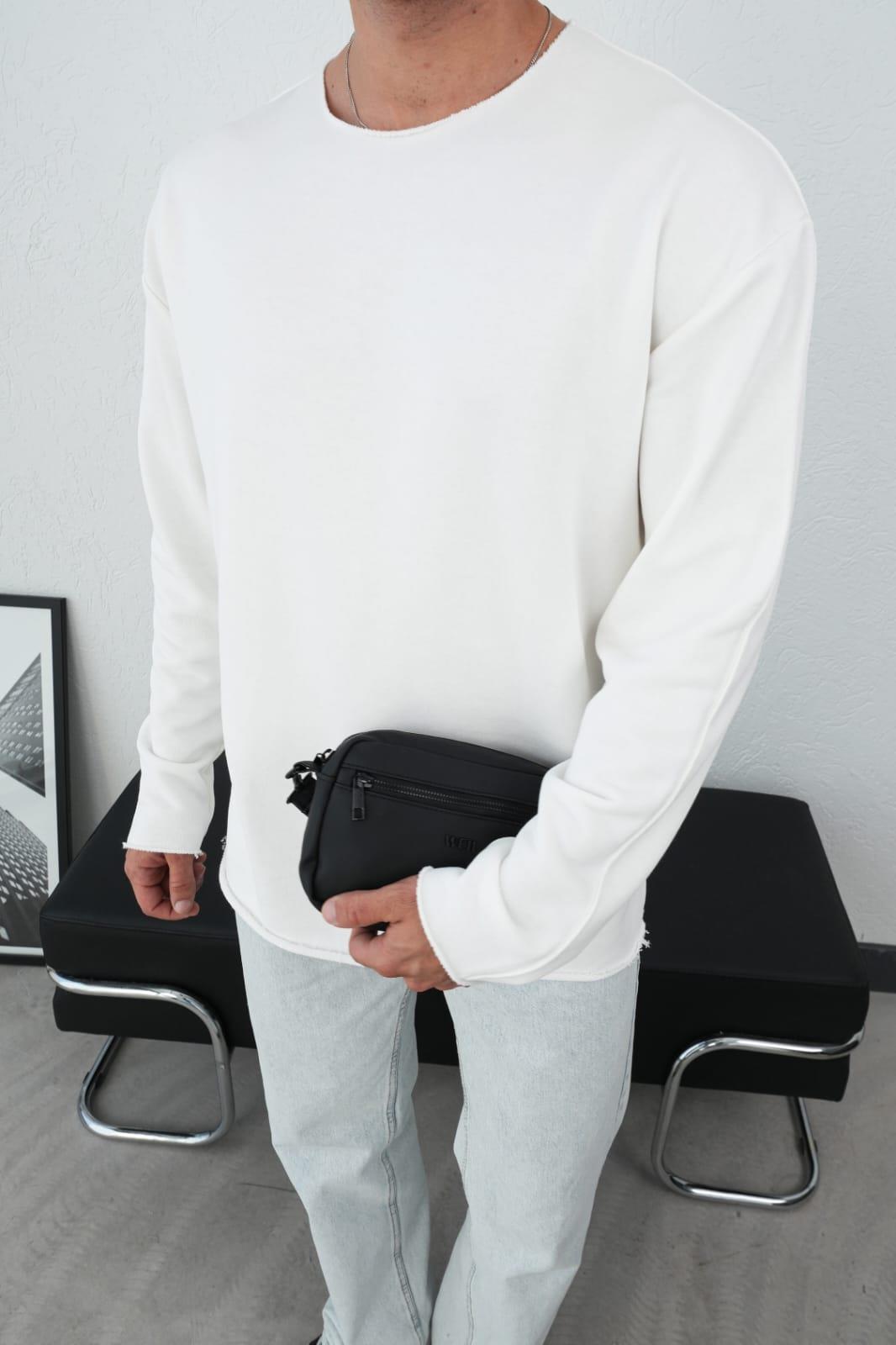 Wholesale Men's Ecru Sweatshirt 1601FW26-2617