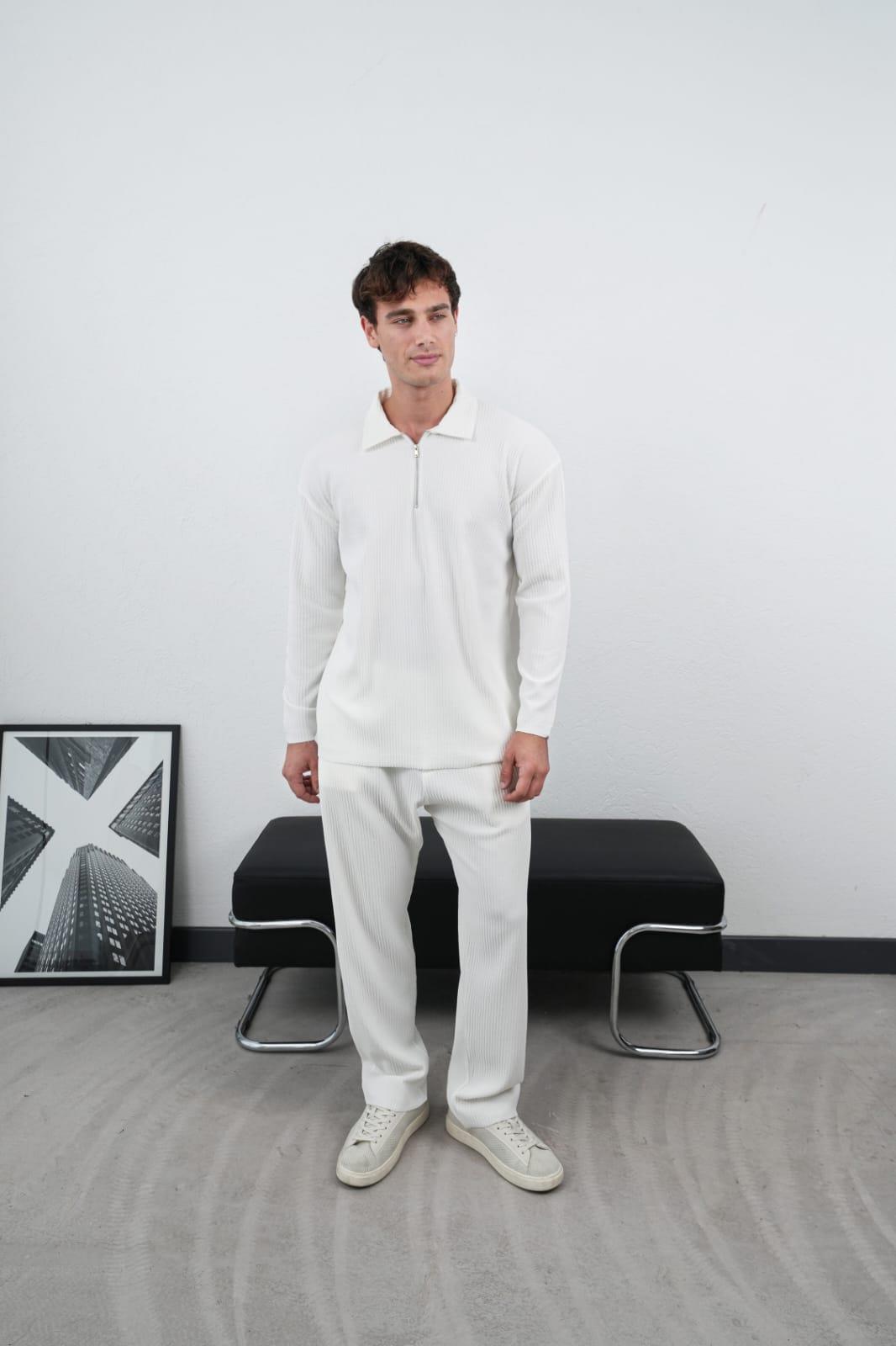 Wholesale Men's Ecru Sweatshirt 1601FW26-2336