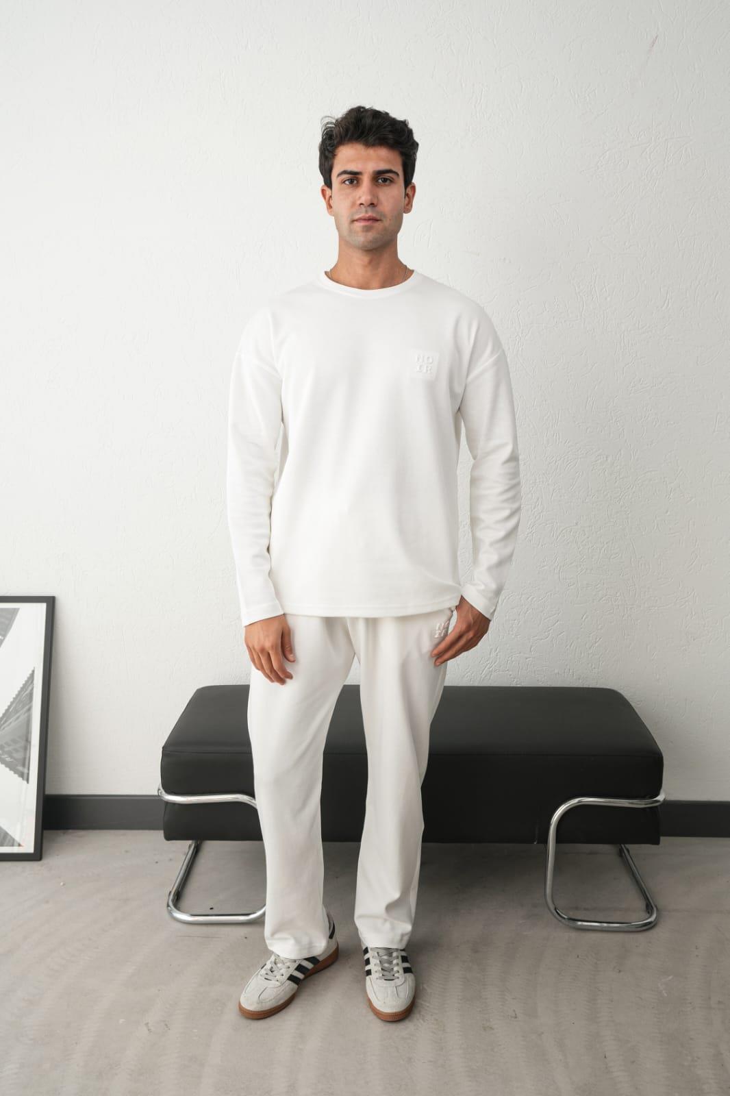 Wholesale Men's Ecru Sweatshirt 1601FW26-2613