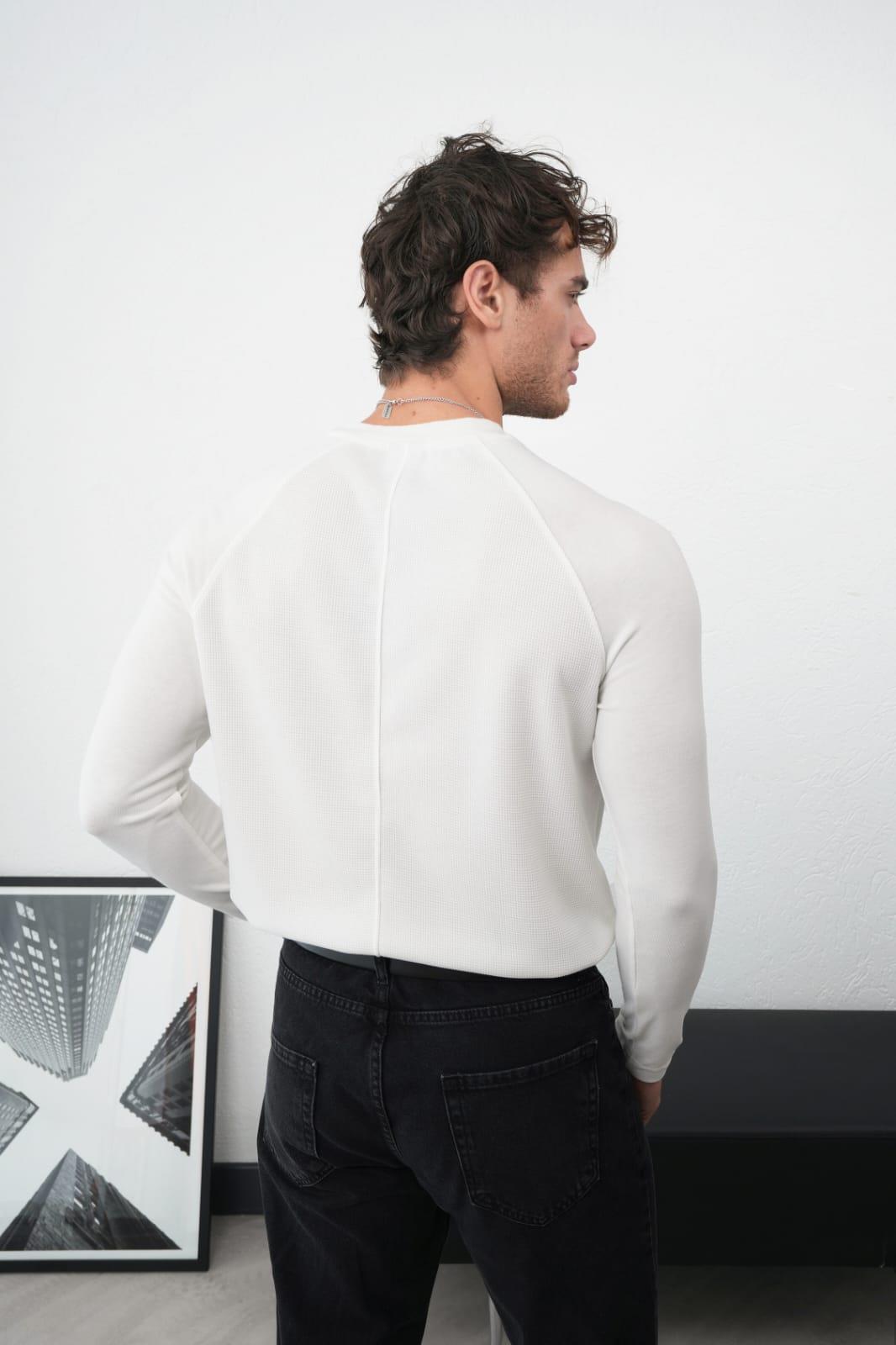 Wholesale Men's Ecru Sweatshirt 1601FW26-0523