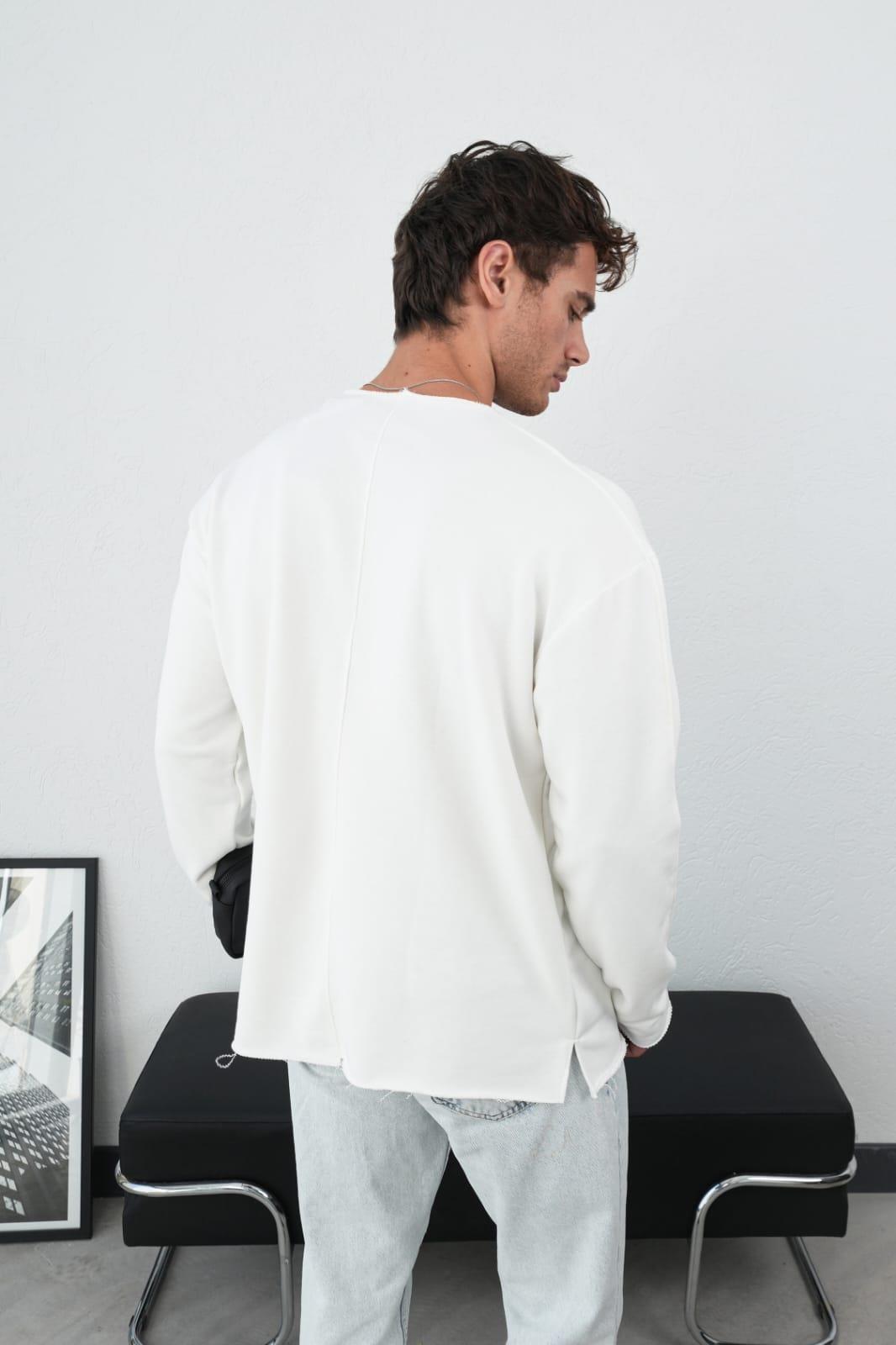 Wholesale Men's Ecru Sweatshirt 1601FW26-2617