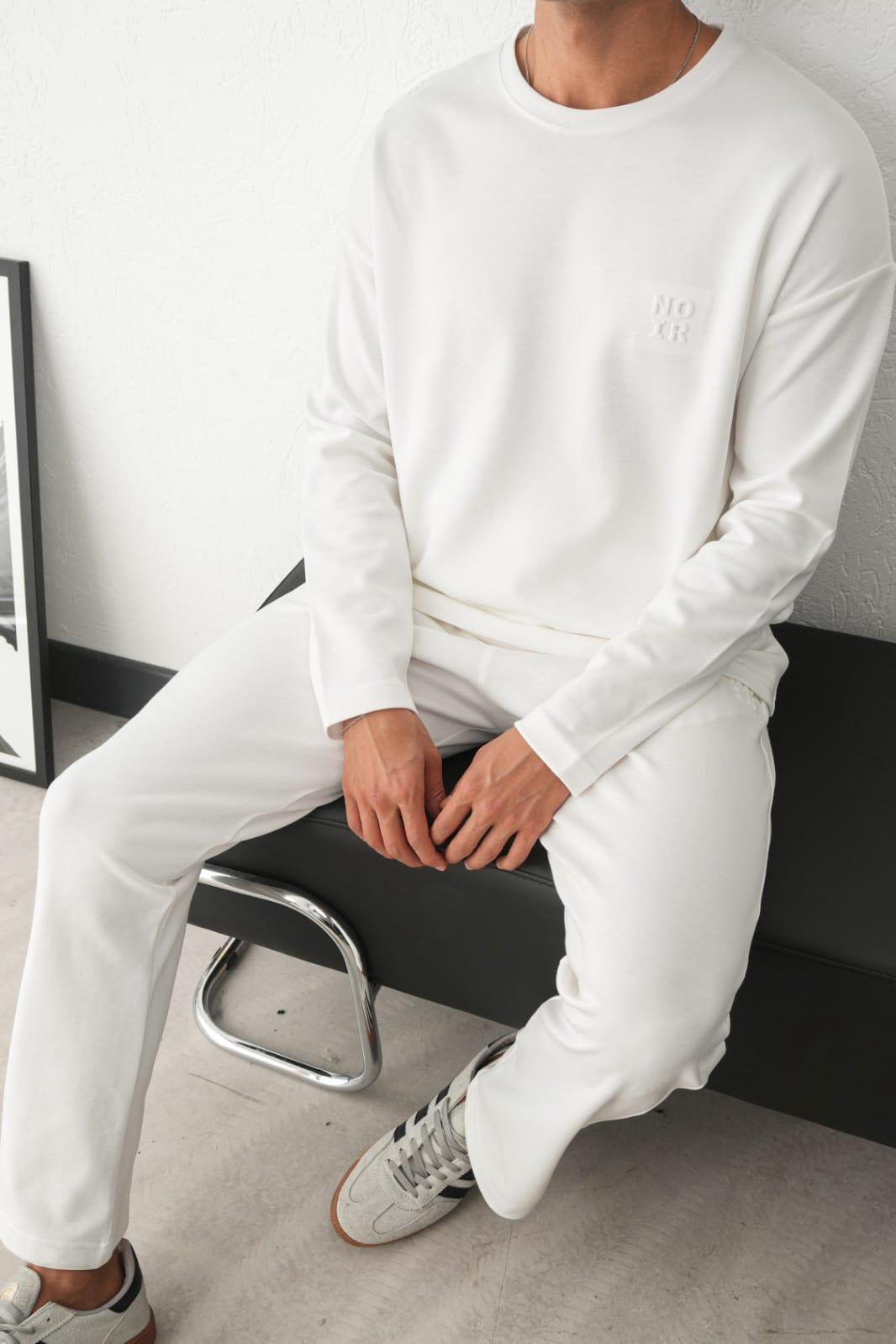 Wholesale Men's Ecru Sweatshirt 1601FW26-2613