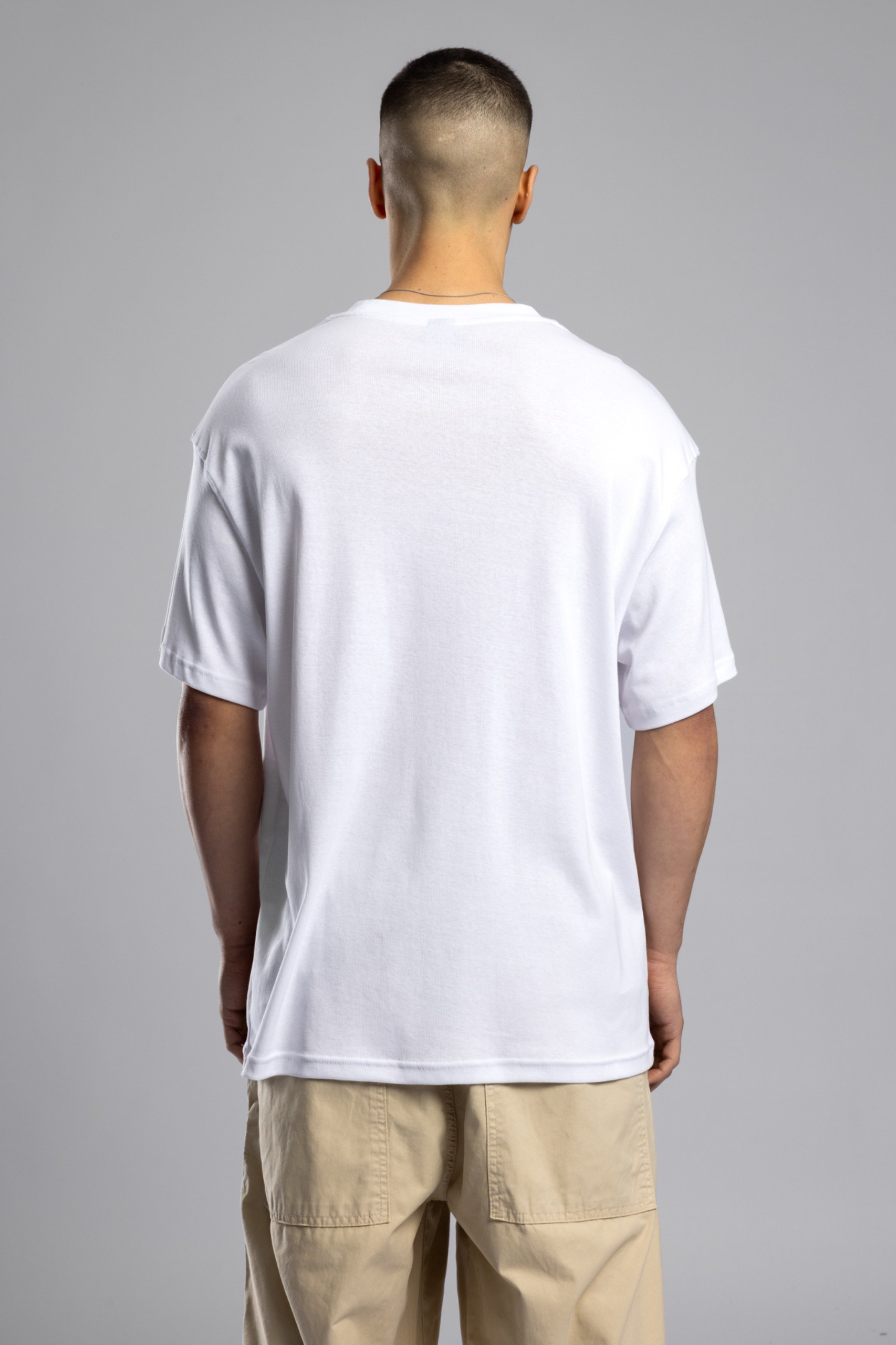 Wholesale Men's Ecru Thin T-shirt 1503W26-26CY-010