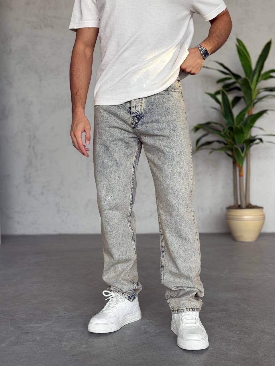 Wholesale Men's Gray Baggy Jeans 1504W26-PNT3272