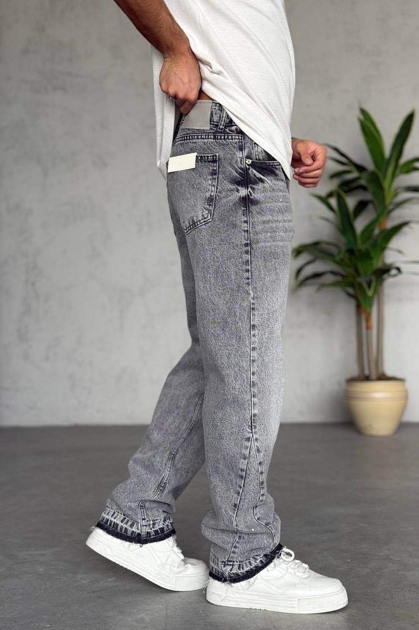 Wholesale Men's Gray Baggy Jeans 1504W26-PNT3261