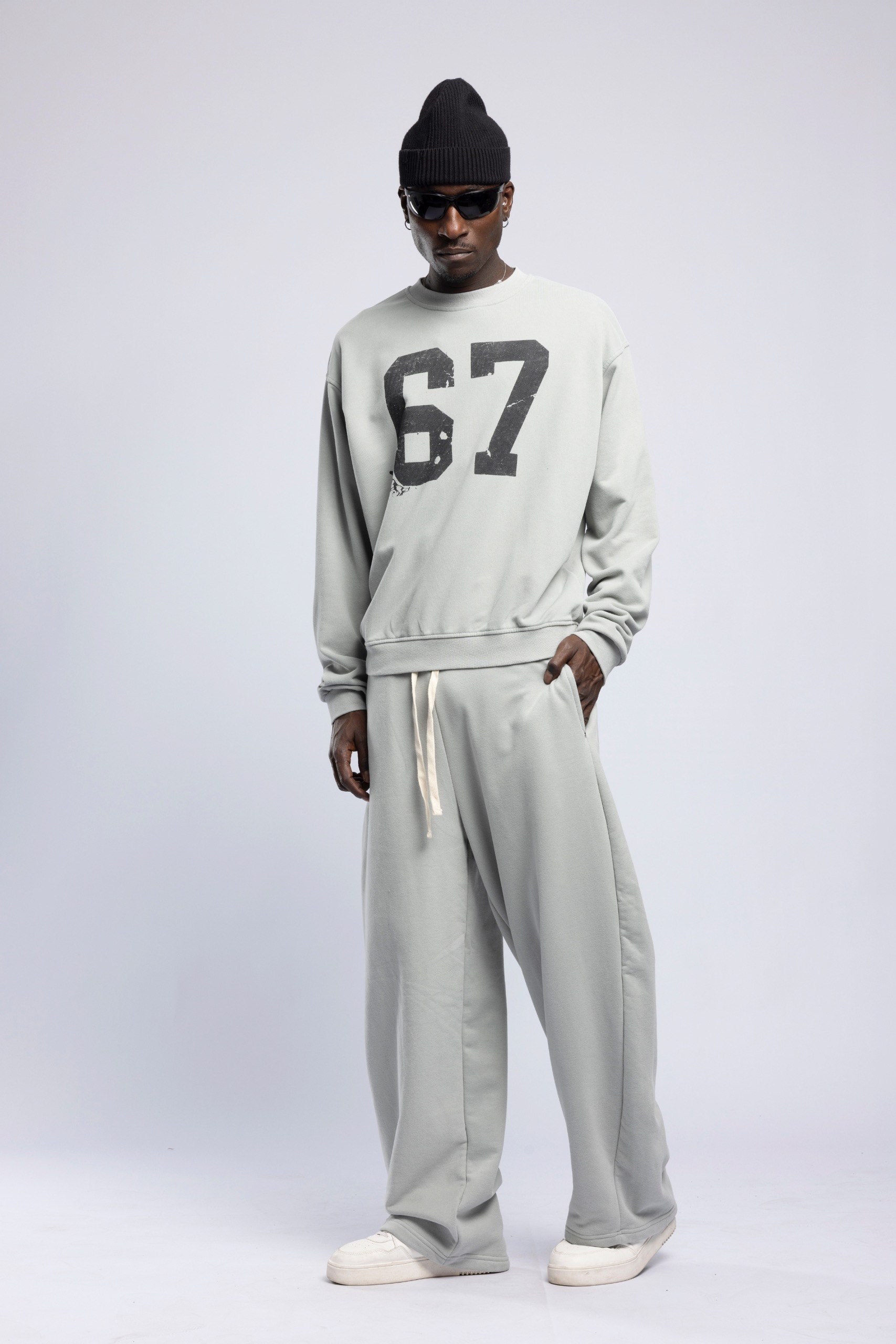 Wholesale Men's Gray Printed Sweatshirt  1503FW27-MRT-4634