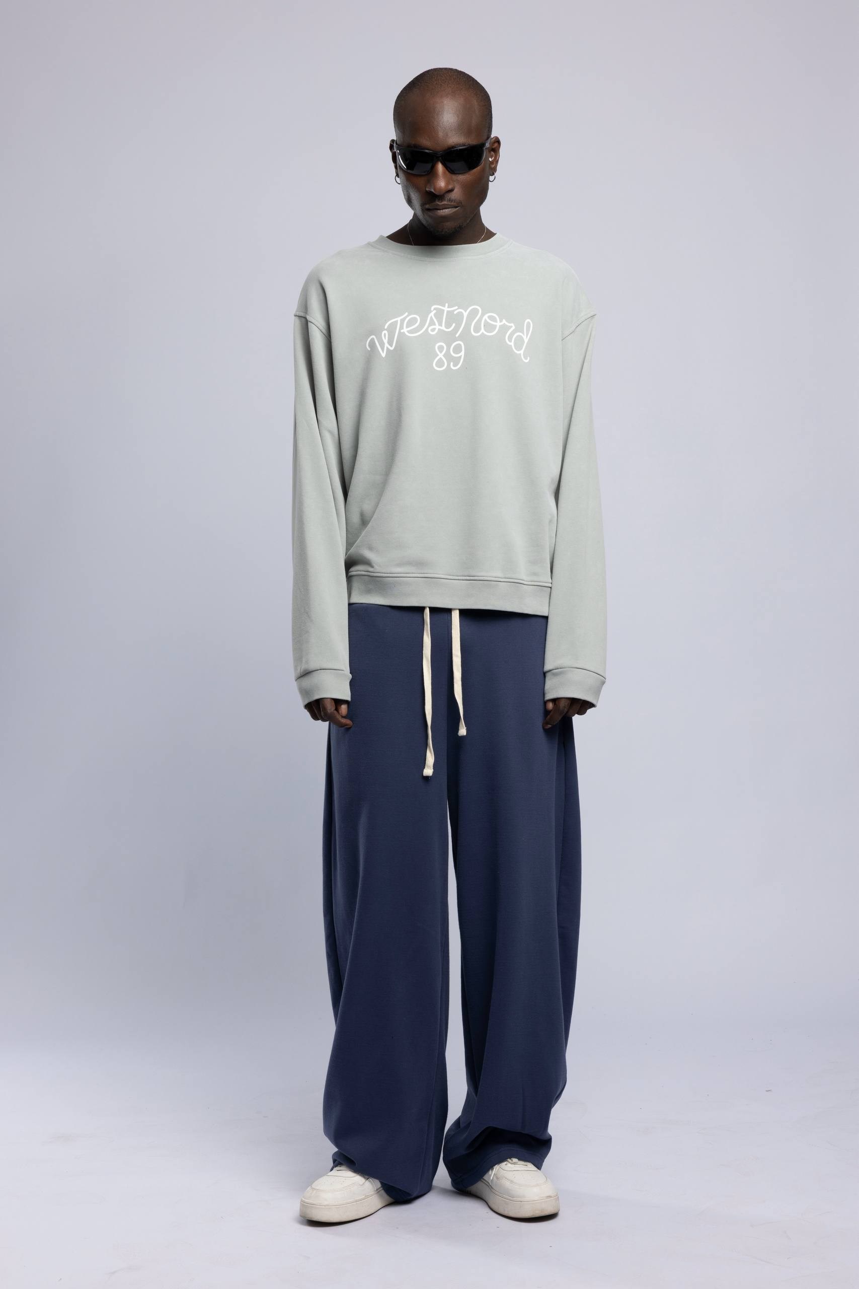 Wholesale Men's Gray Printed Sweatshirt  1503FW27-MRT-4633