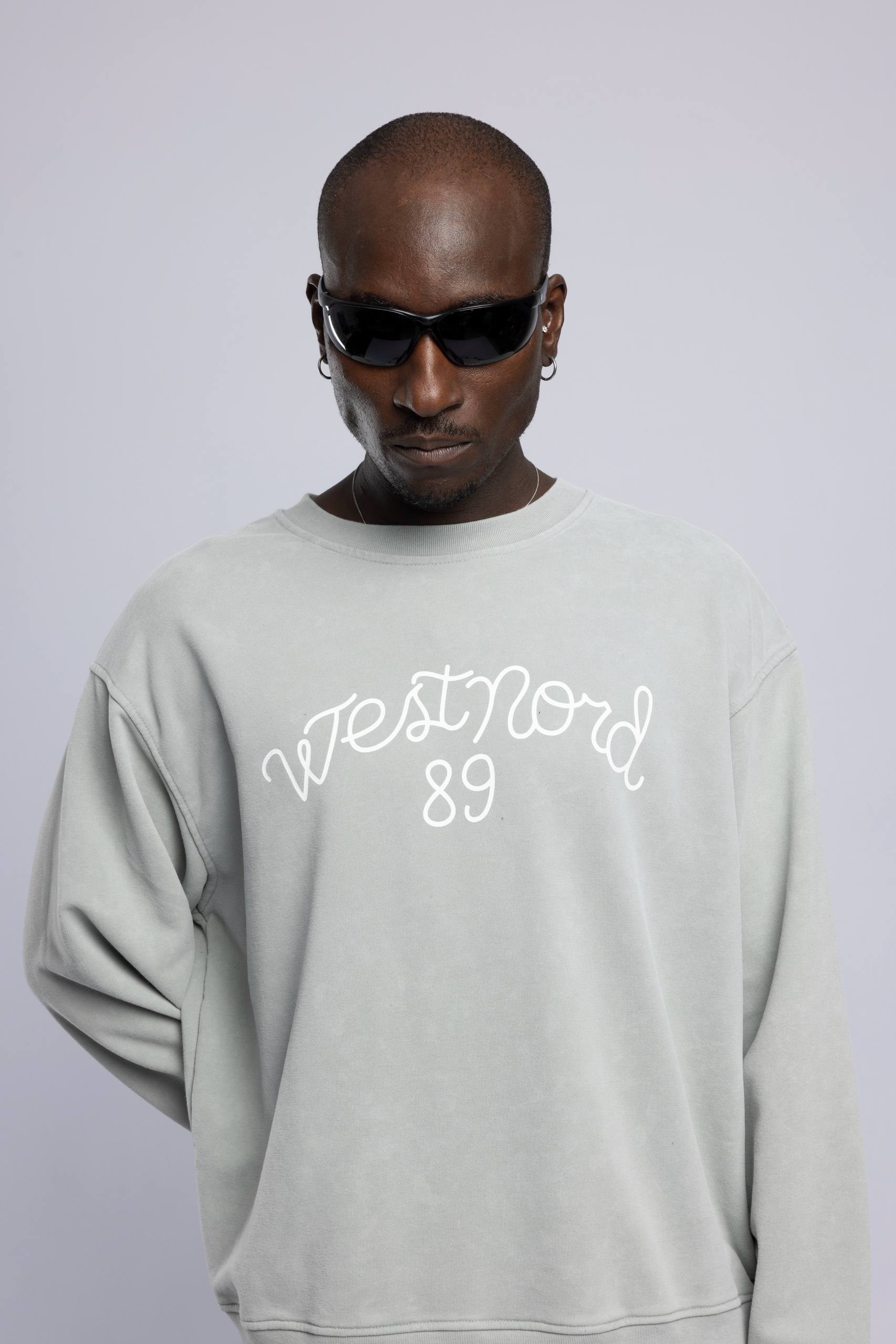 Wholesale Men's Gray Printed Sweatshirt  1503FW27-MRT-4633