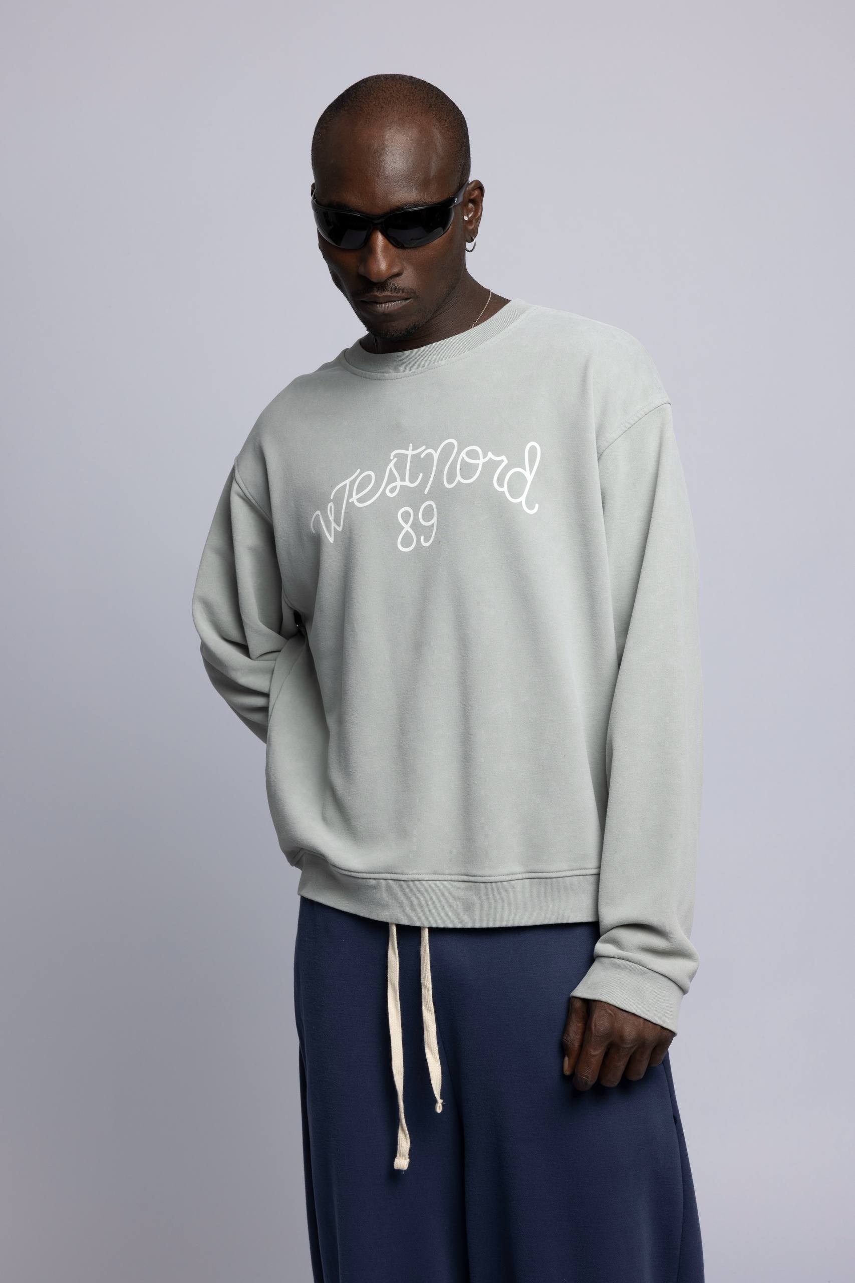 Wholesale Men's Gray Printed Sweatshirt  1503FW27-MRT-4633