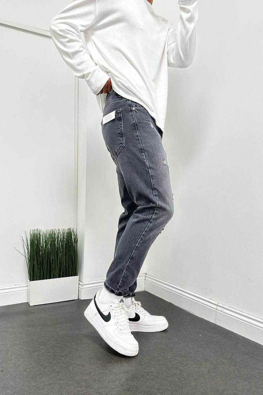 Wholesale Men's Gray Relaxed Fit Jeans 1504W26-PNT2486