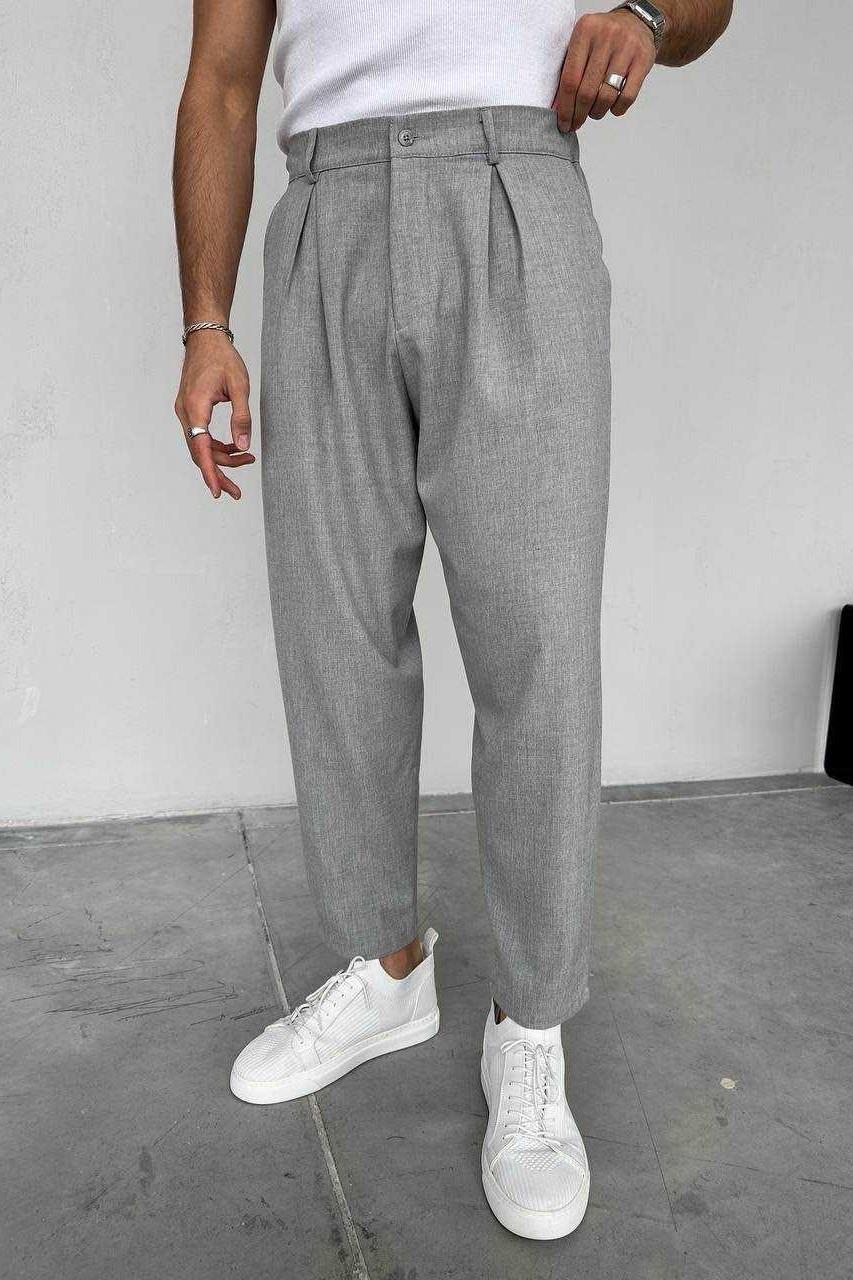 Wholesale Men's Gray Relaxed Fit Jeans 1504W26-PNT5029