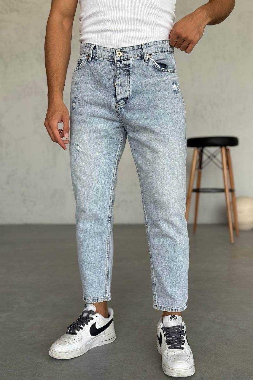 Wholesale Men's Gray Relaxed Fit Jeans 1504W26-PNT2298