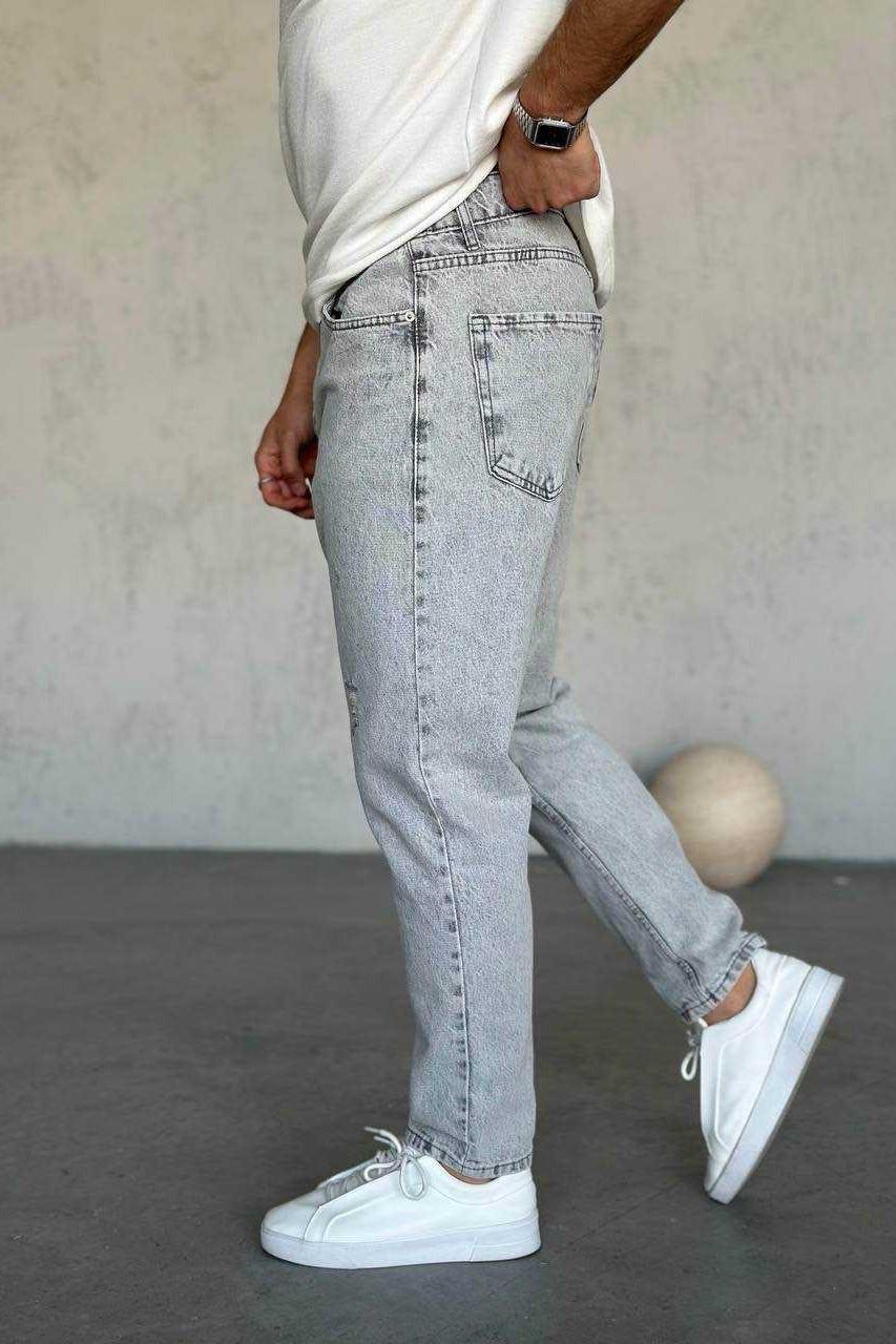Wholesale Men's Gray Relaxed Fit Jeans 1504W26-PNT2451