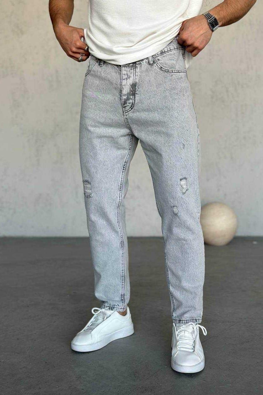 Wholesale Men's Gray Relaxed Fit Jeans 1504W26-PNT2451