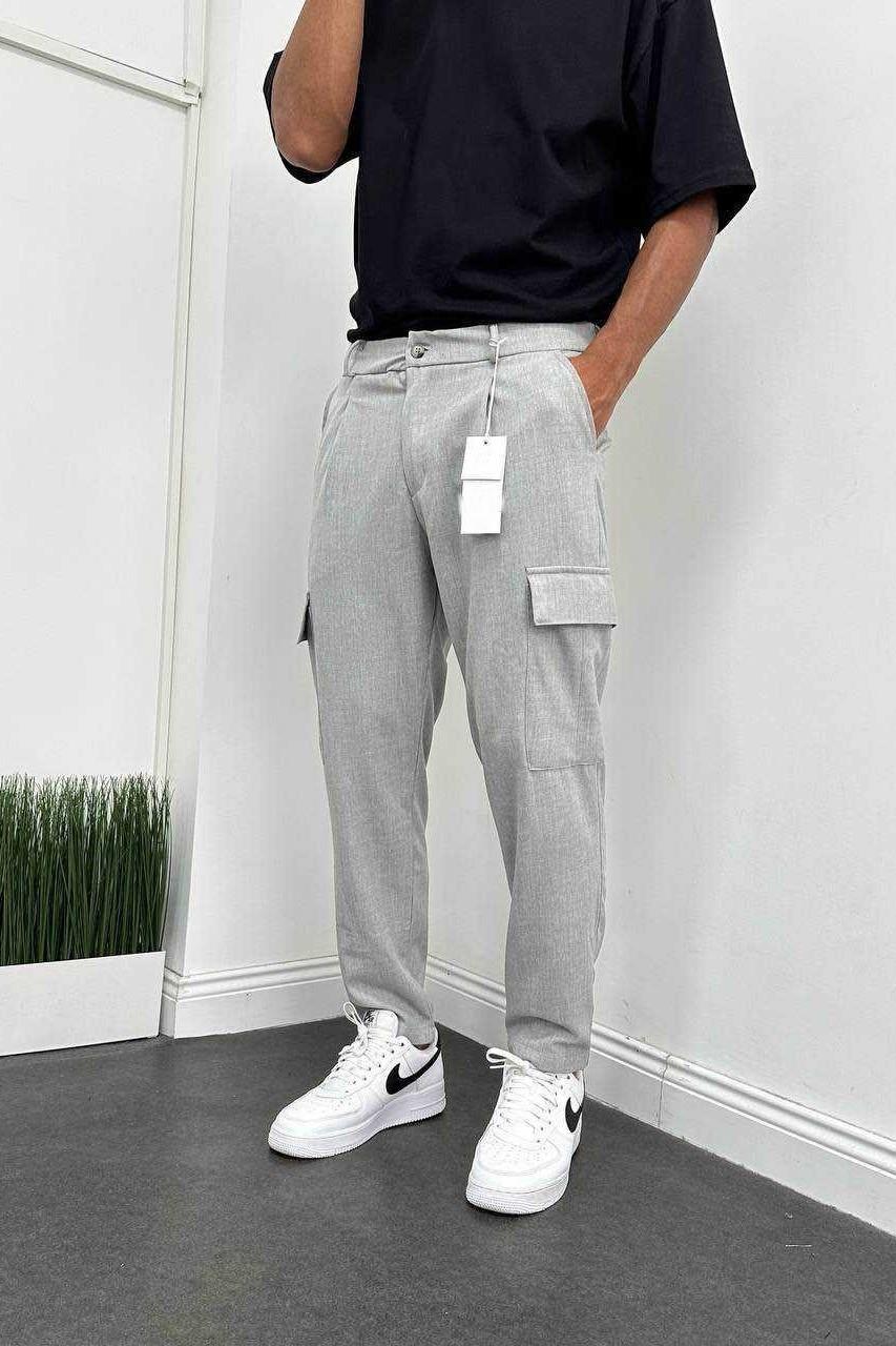 Wholesale Men's Gray Relaxed Fit Pants 1504W26-PNT5023
