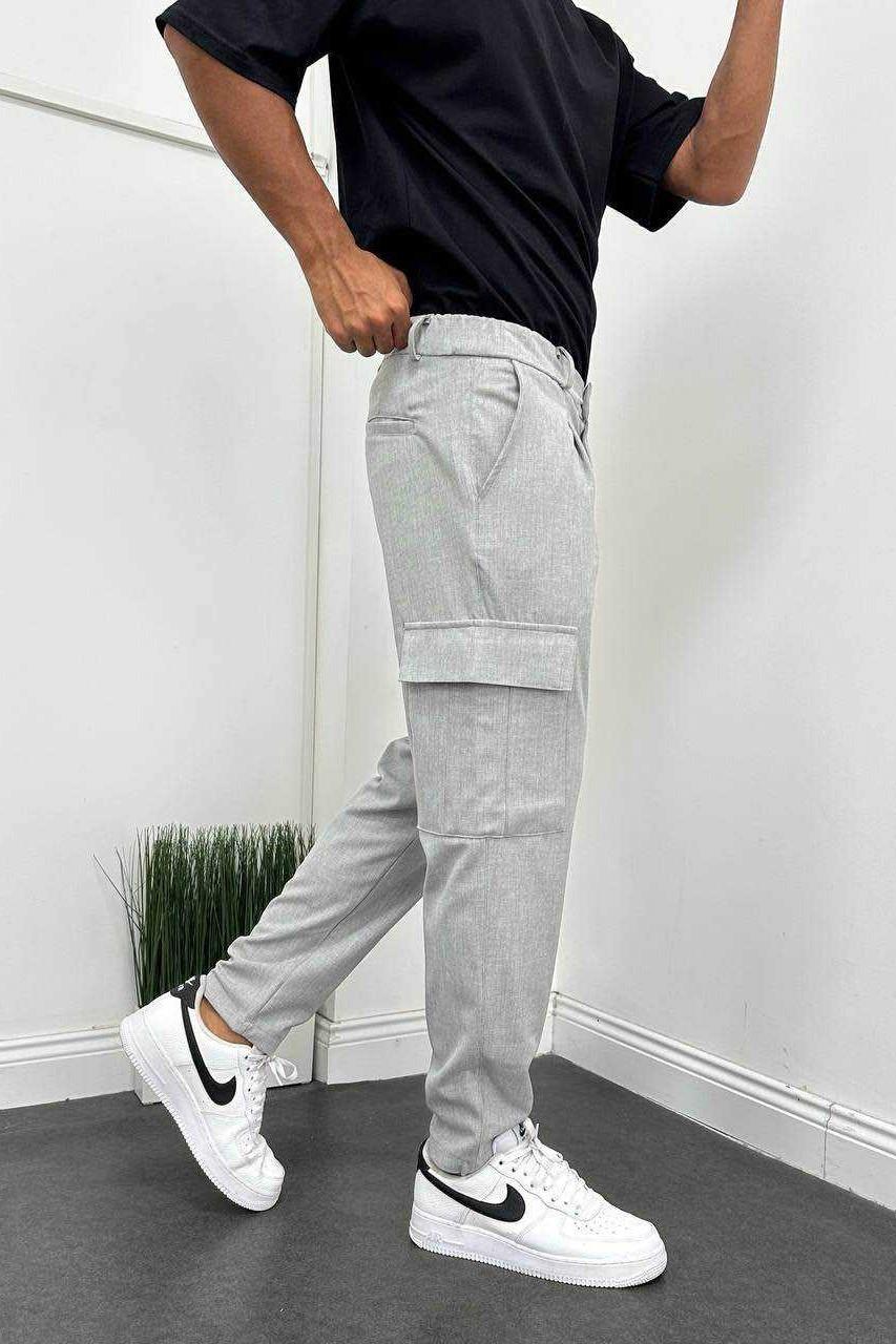 Wholesale Men's Gray Relaxed Fit Pants 1504W26-PNT5023