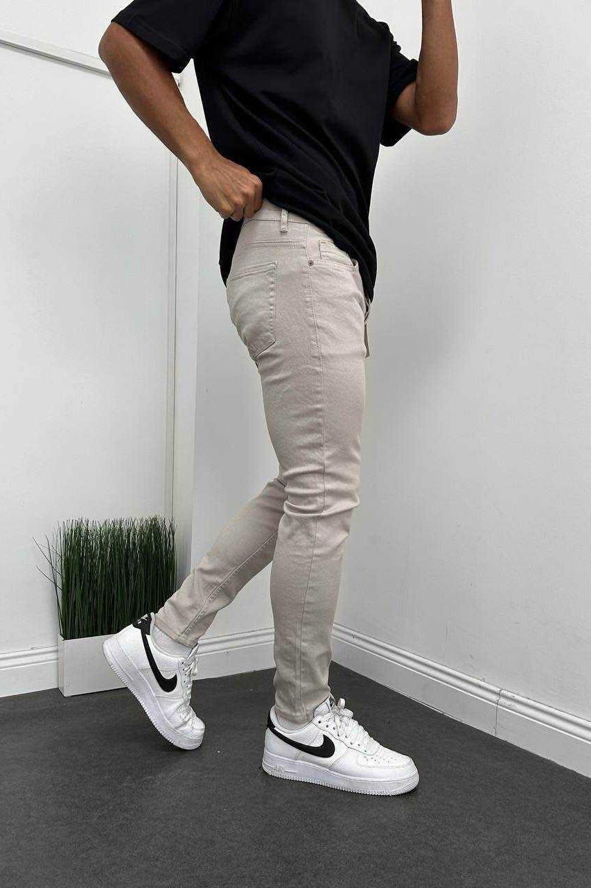 Wholesale Men's Gray Slim Fit Jeans 1504W26-PNT2520
