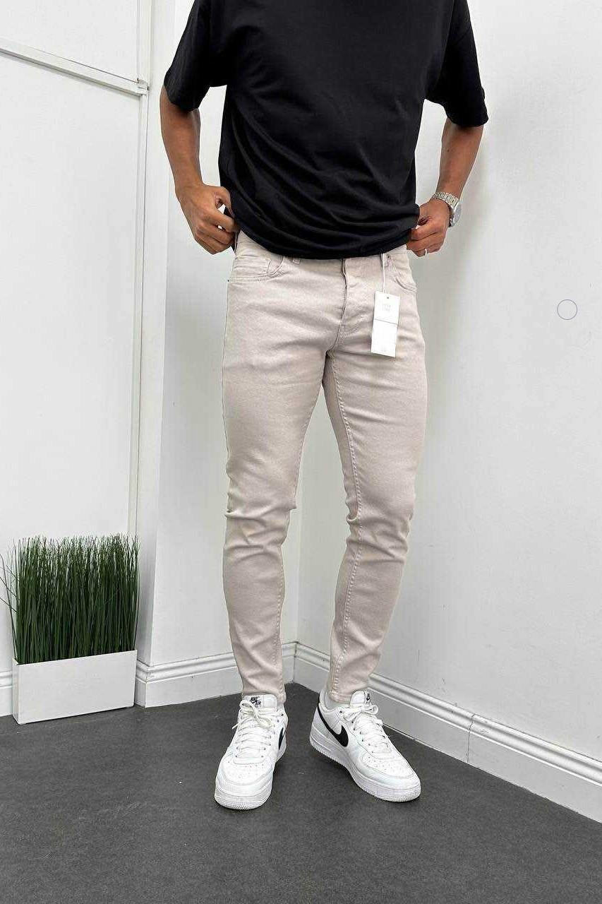 Wholesale Men's Gray Slim Fit Jeans 1504W26-PNT2520