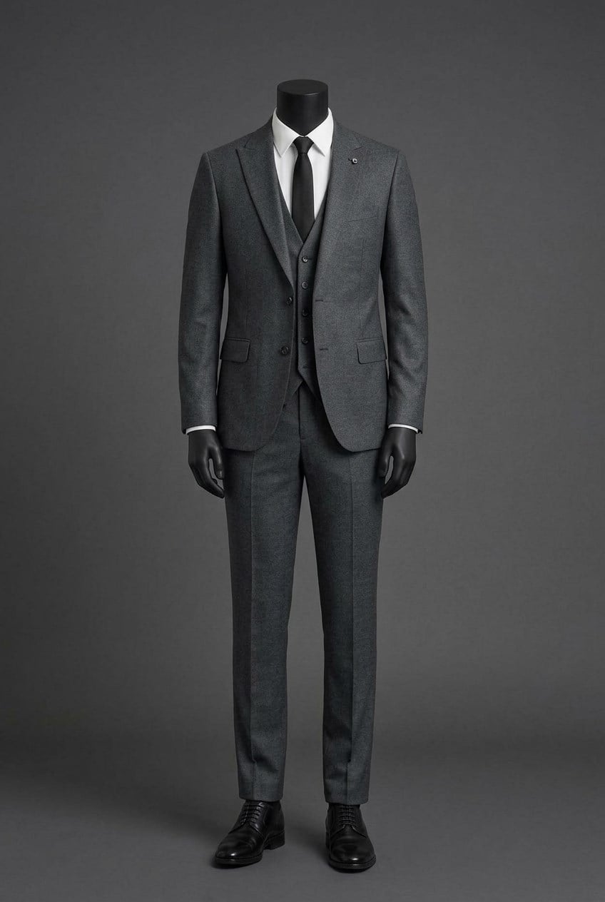 Wholesale Men's Gray Three-Piece Suit 1701-126