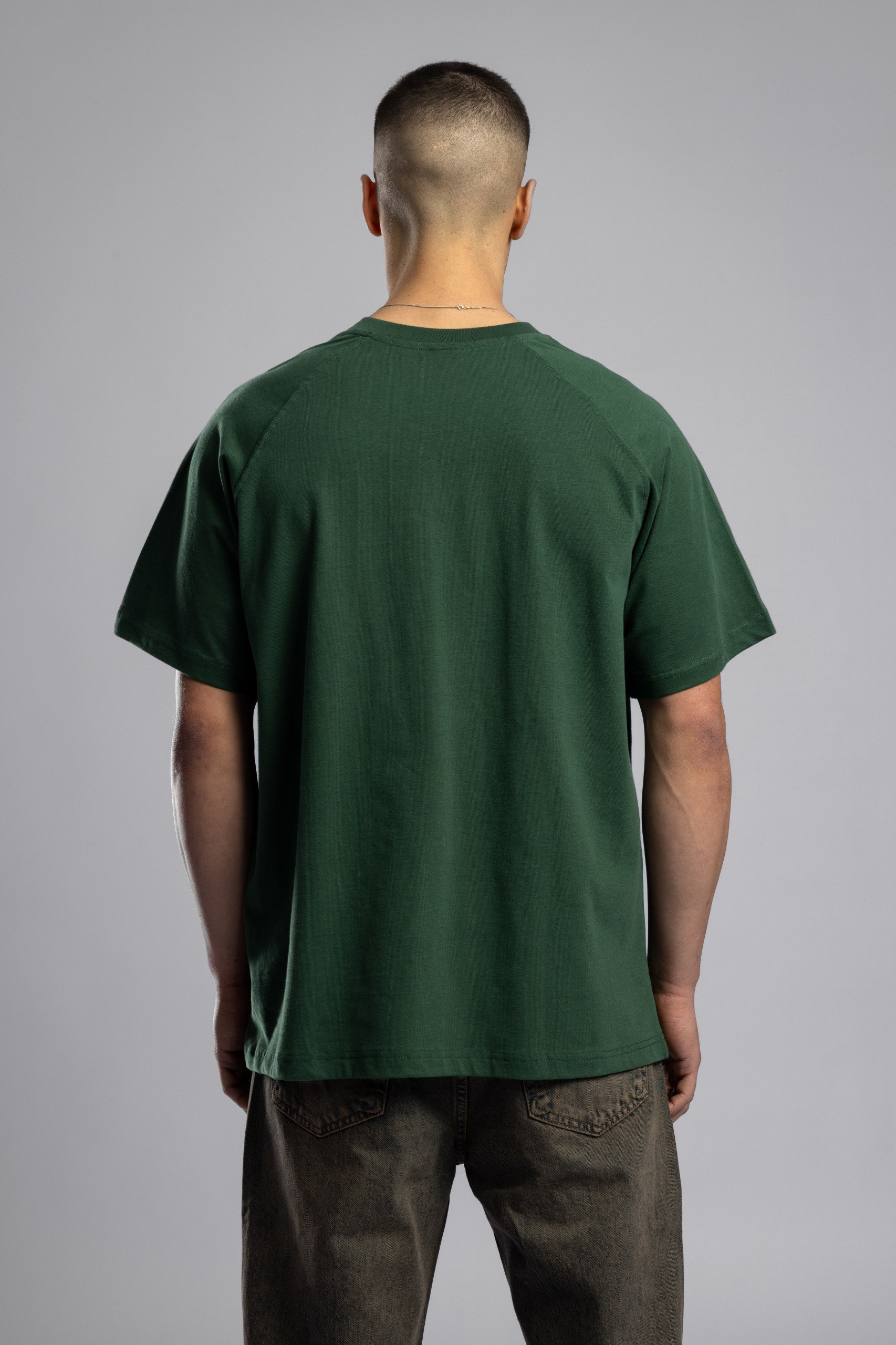 Wholesale Men's Green Basic T-shirt 1503W26-MRT-26013