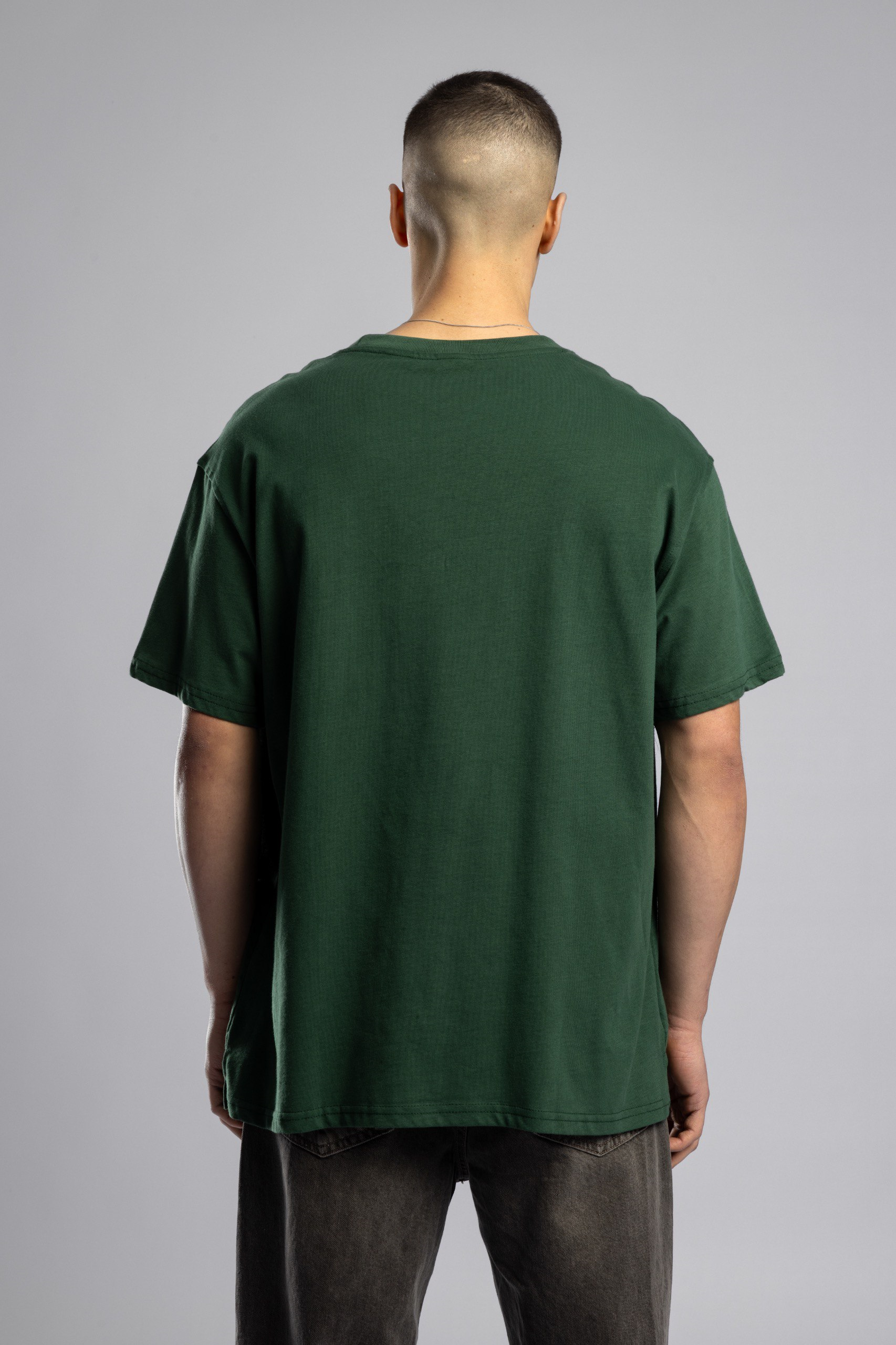 Wholesale Men's Green Basic T-shirt 1503W26-26CY-007