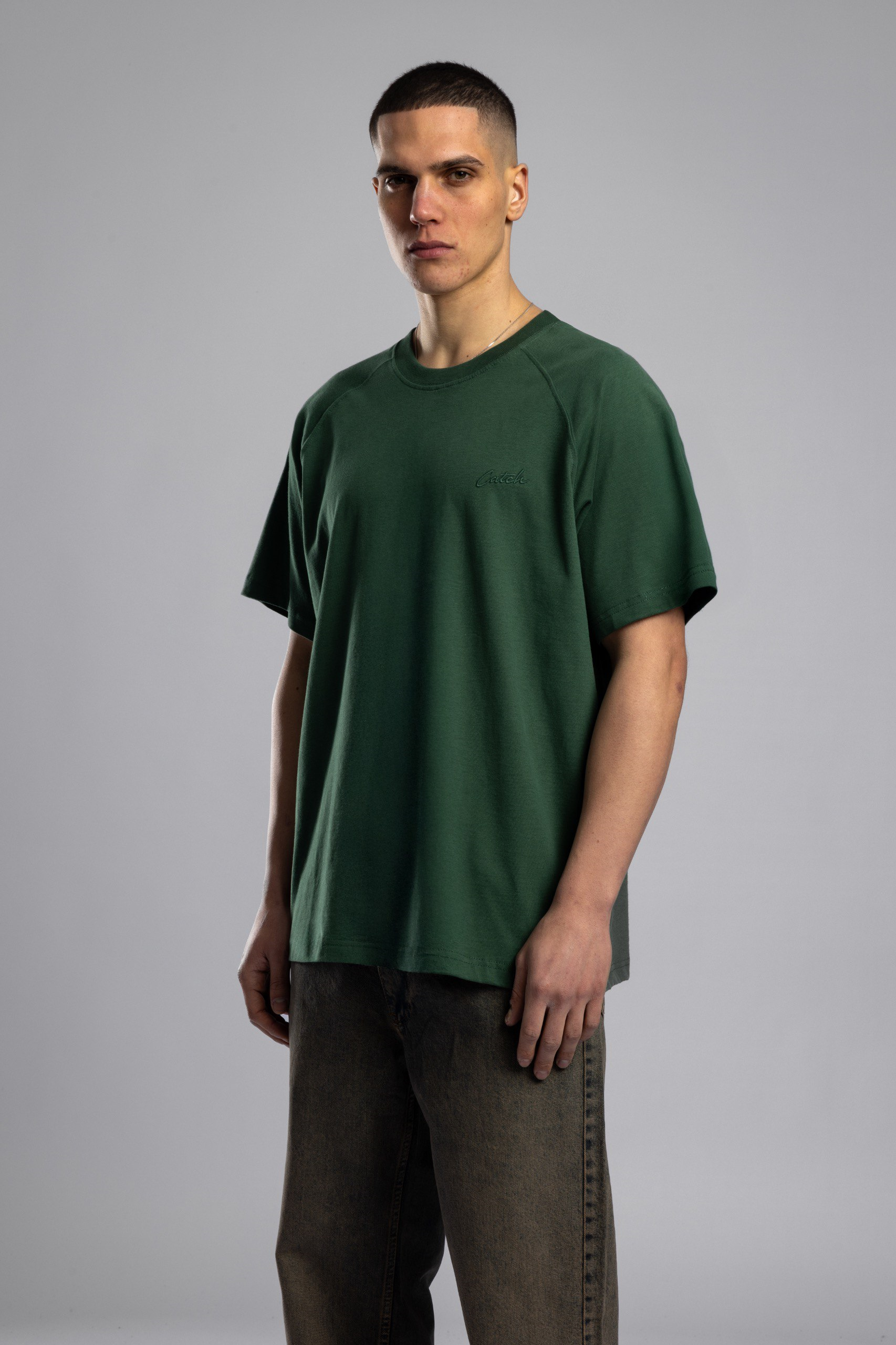 Wholesale Men's Green Basic T-shirt 1503W26-MRT-26013