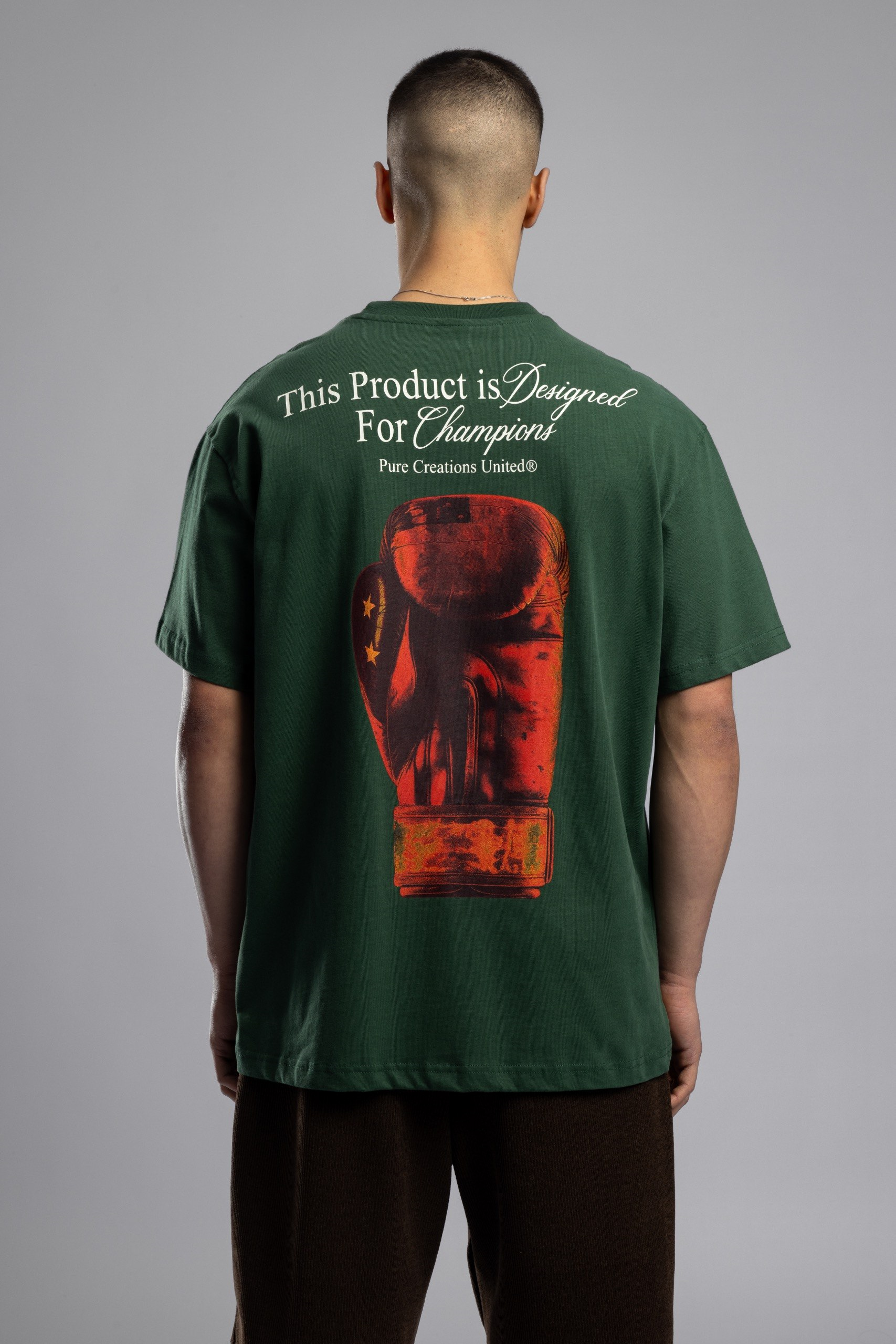 Wholesale Men's Green Printed T-shirt 1503W26-MRT-26009