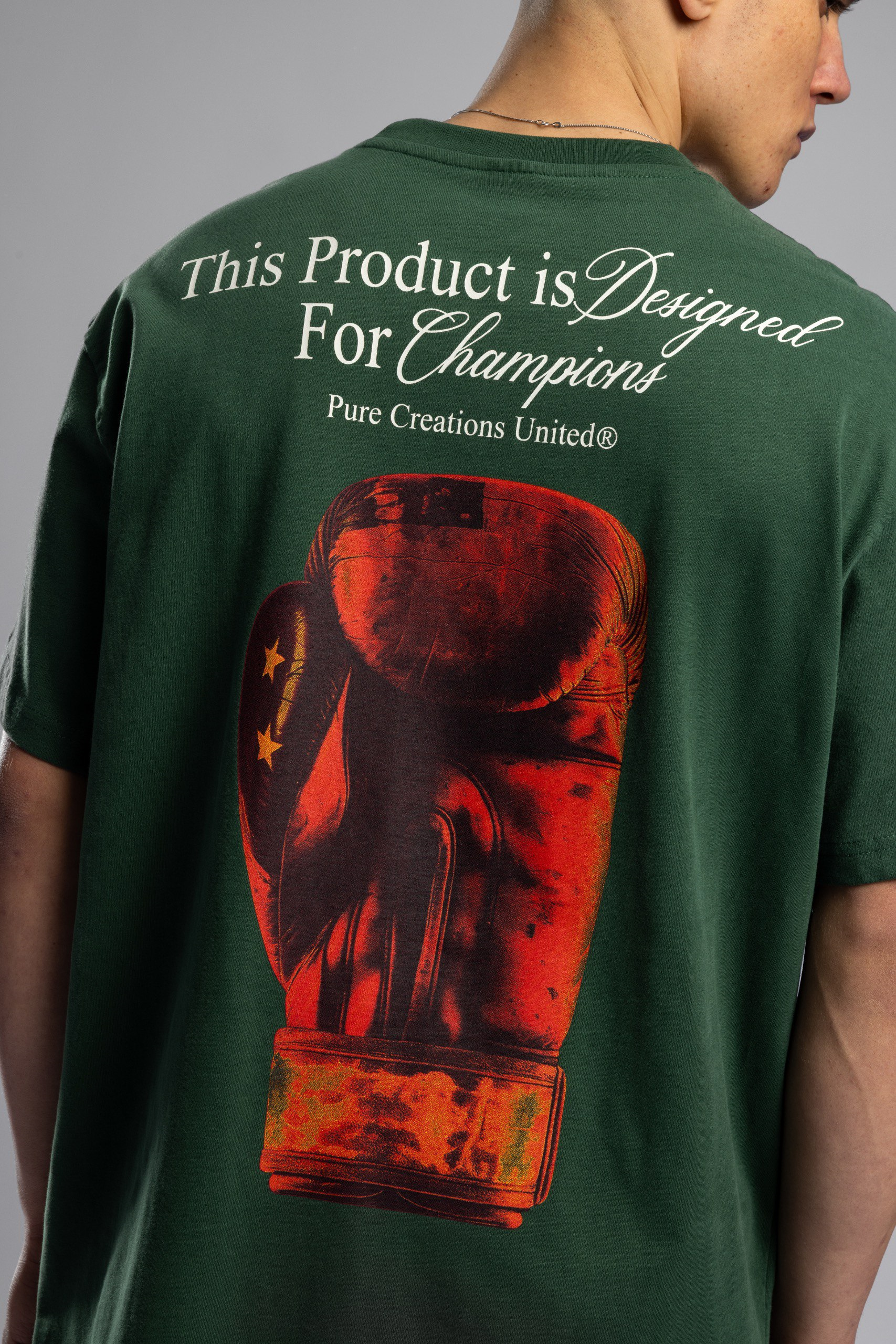 Wholesale Men's Green Printed T-shirt 1503W26-MRT-26009