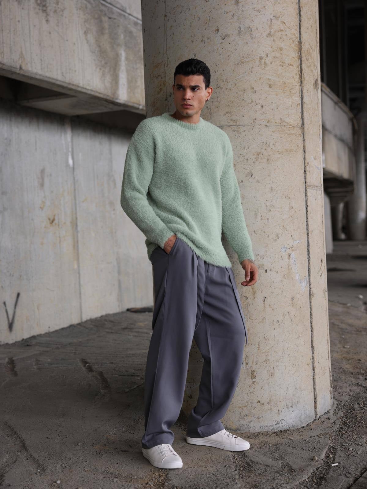 Wholesale Men's Green Sweater 1603FW27-26TK023 