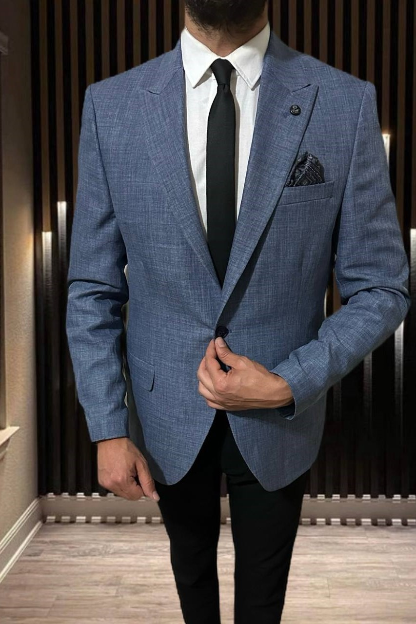 Wholesale Men's Indigo Blazer Jacket 1701W26-080