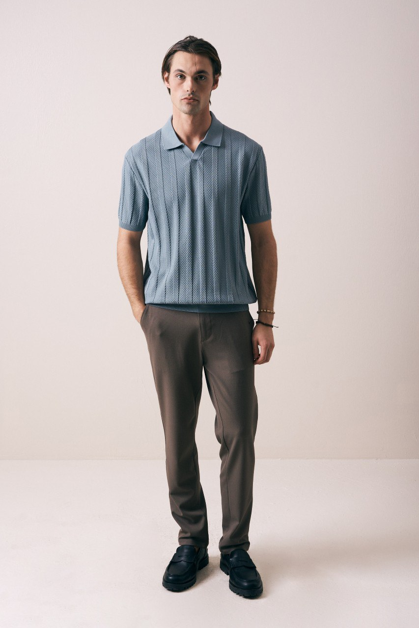 Wholesale Men's Indigo Knit Crew-Neck T-Shirt 1609W26-33246 