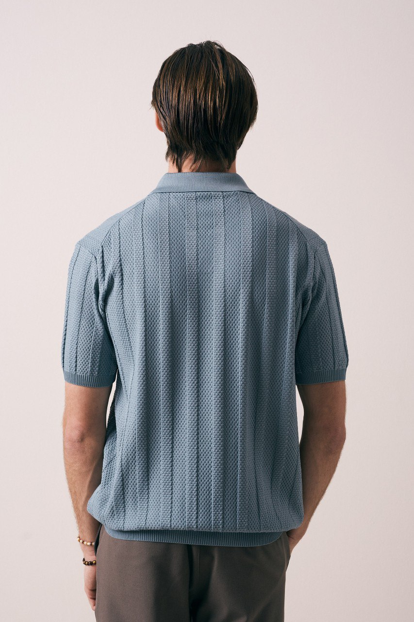 Wholesale Men's Indigo Knit Crew-Neck T-Shirt 1609W26-33246 