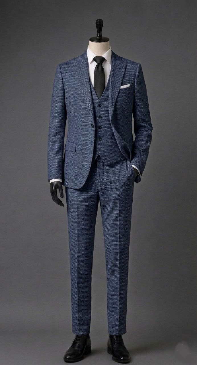 Wholesale Men's Indigo Two-Piece Suit 1701-113