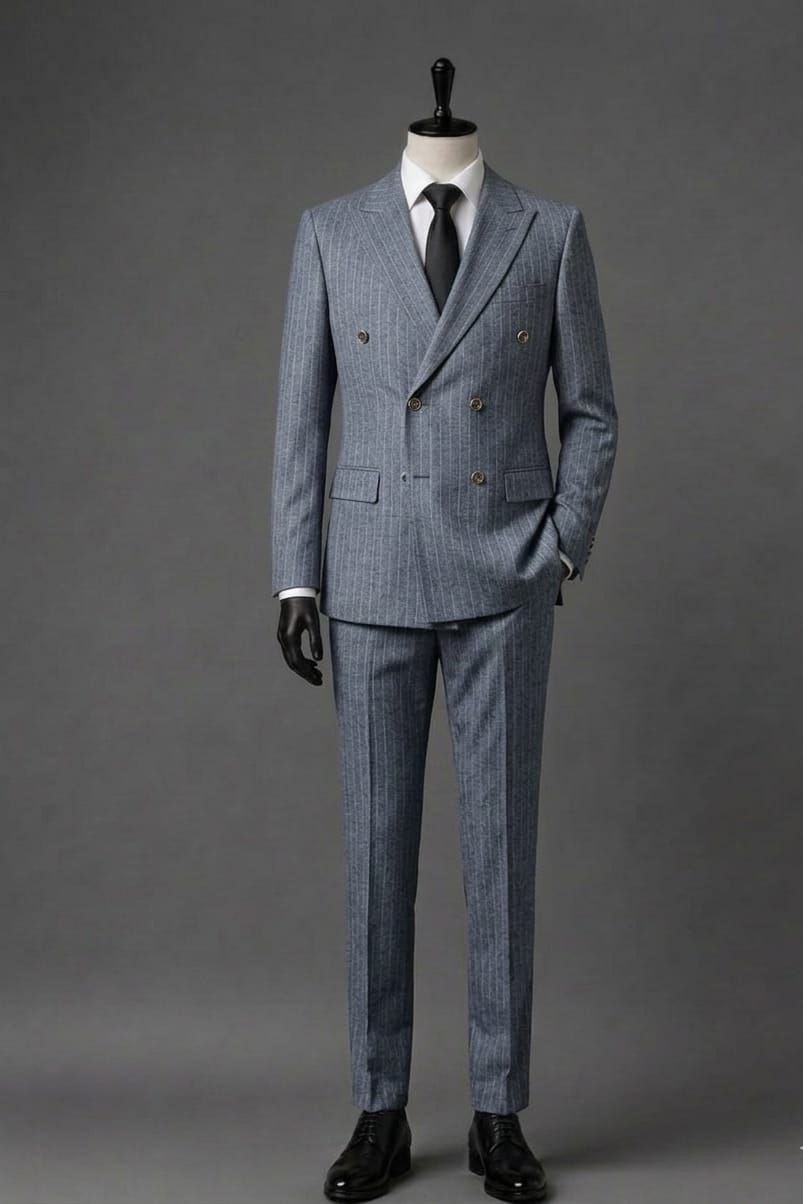 Wholesale Men's Indigo Two-Piece Suit 1701-112