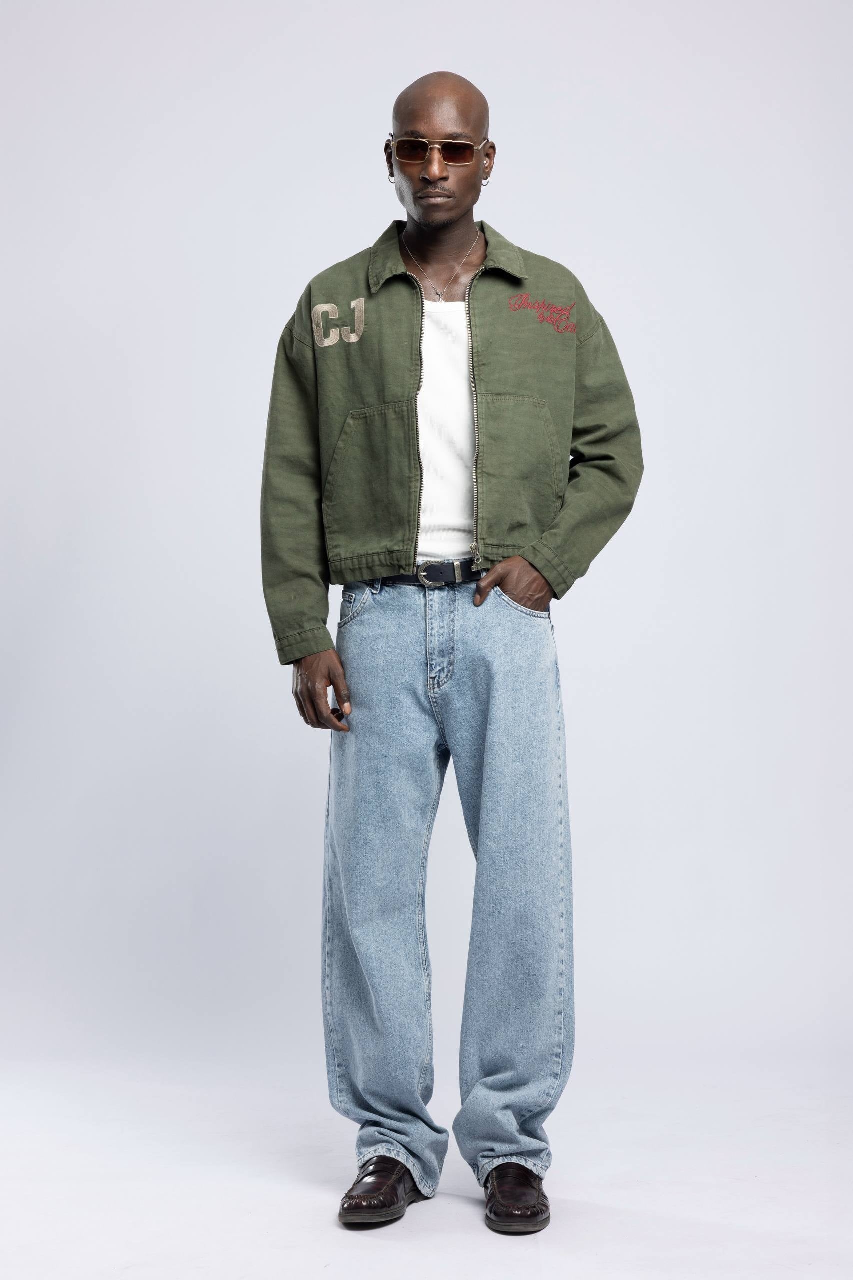 Wholesale Men's Khaki Jean Jacket 1503FW27-4632