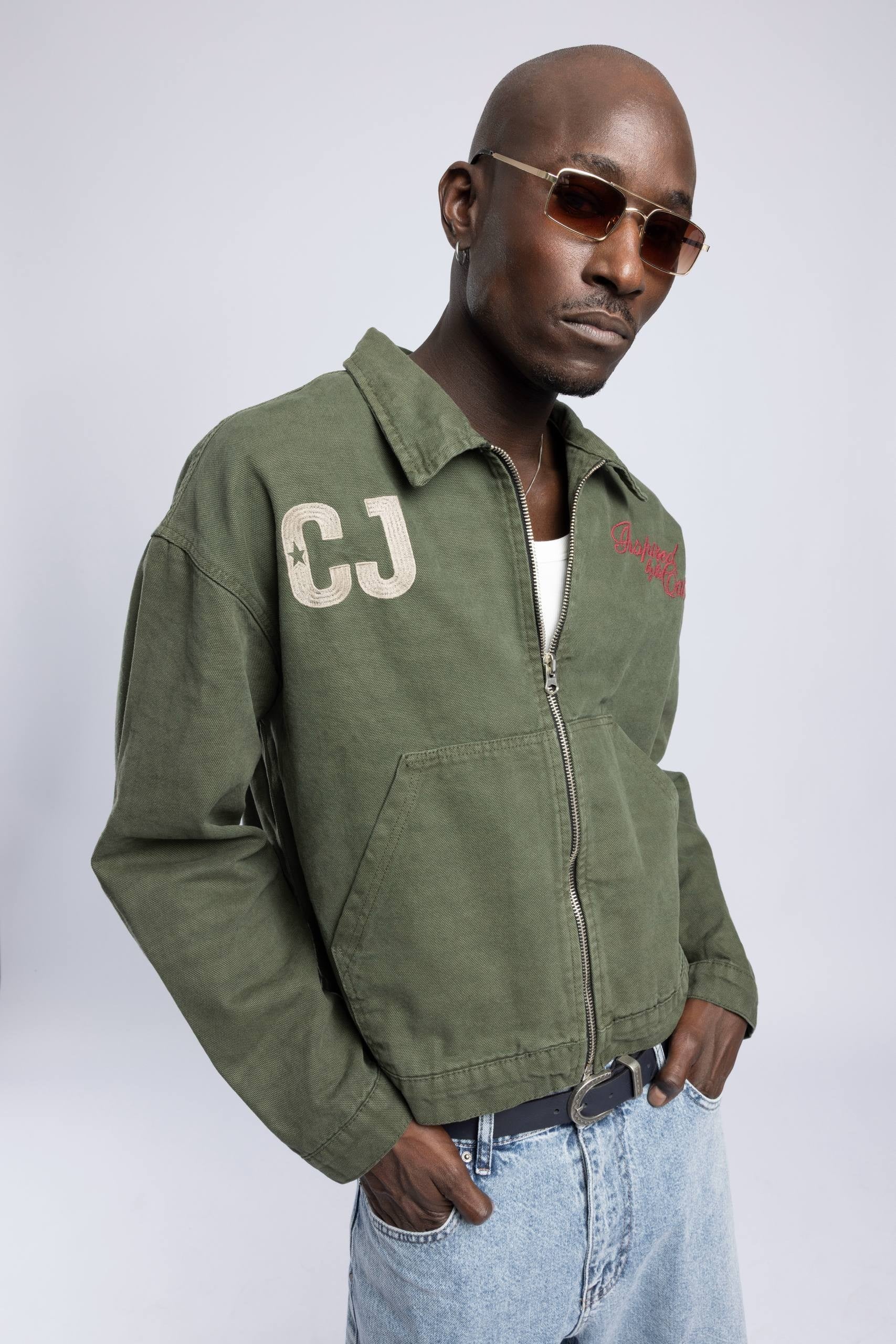 Wholesale Men's Khaki Jean Jacket 1503FW27-4632