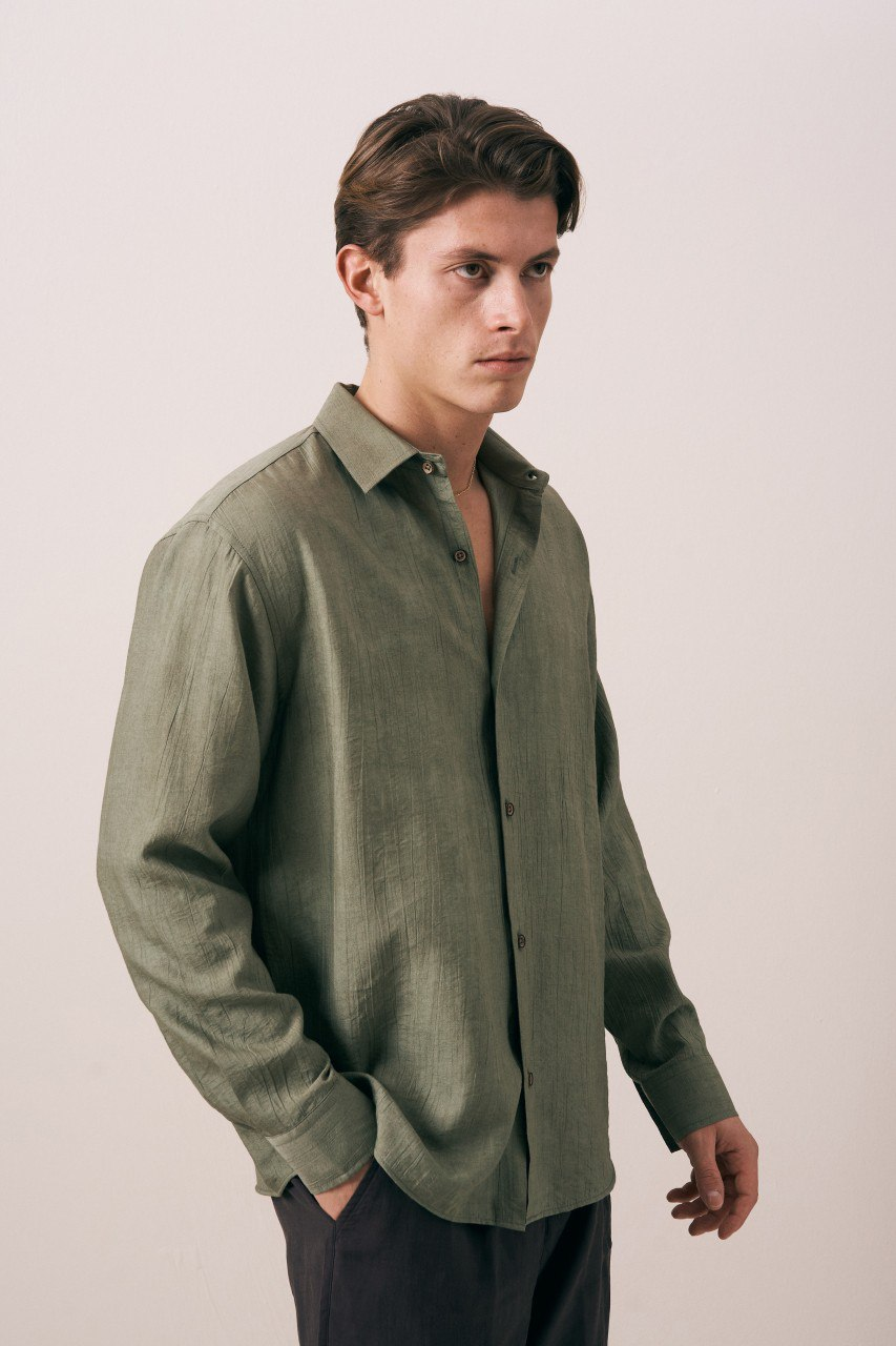 Wholesale Men's Khaki Shirt 1609W26-6376 