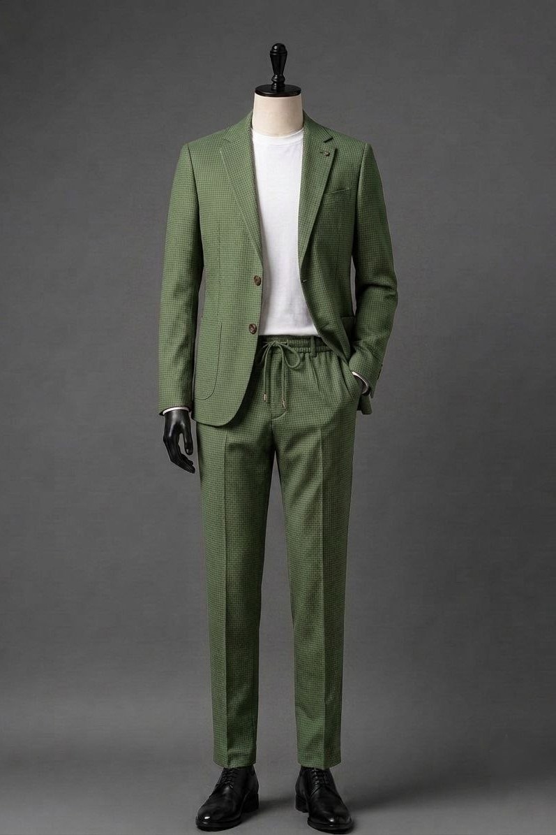 Wholesale Men's Khaki Two-Piece Suit 1701-118