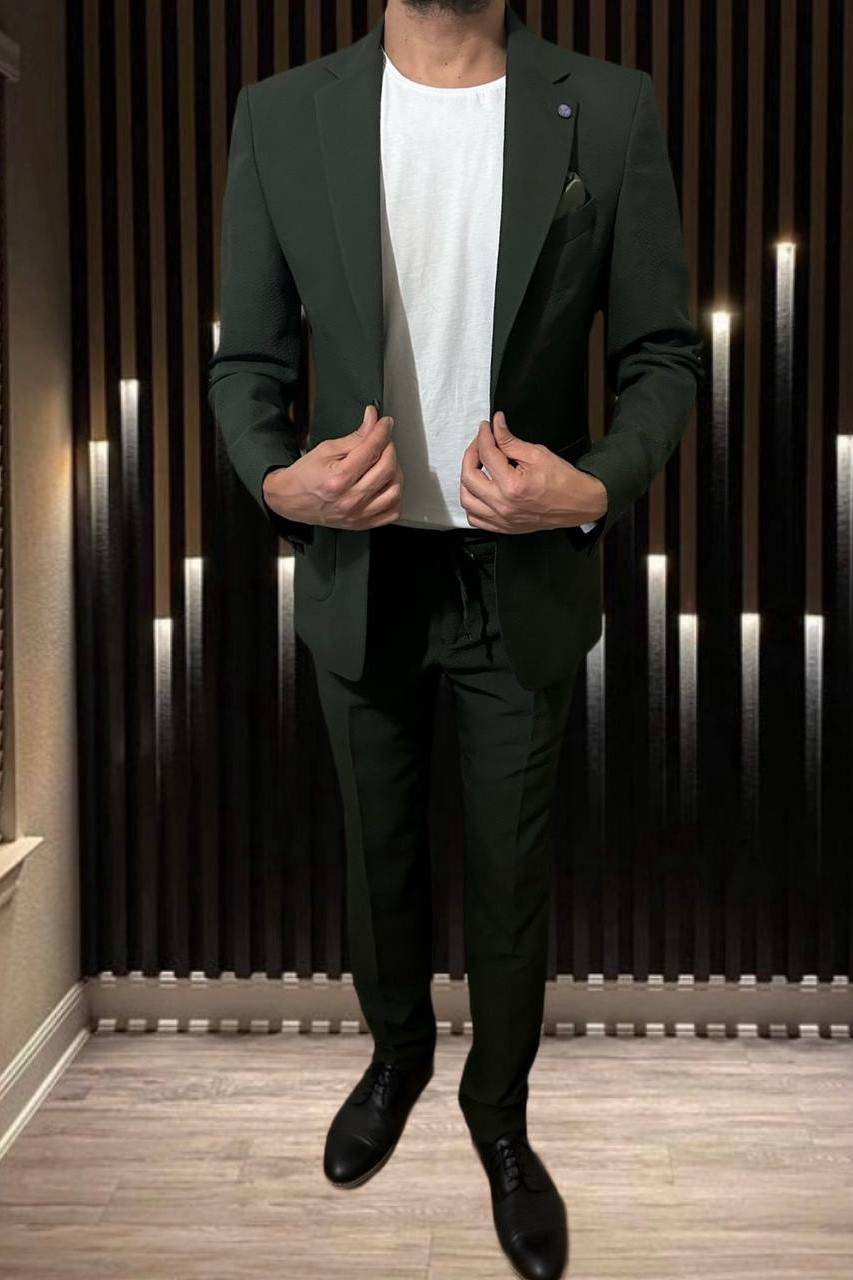 Wholesale Men's Khaki Two-Piece Suit 1701W26-078