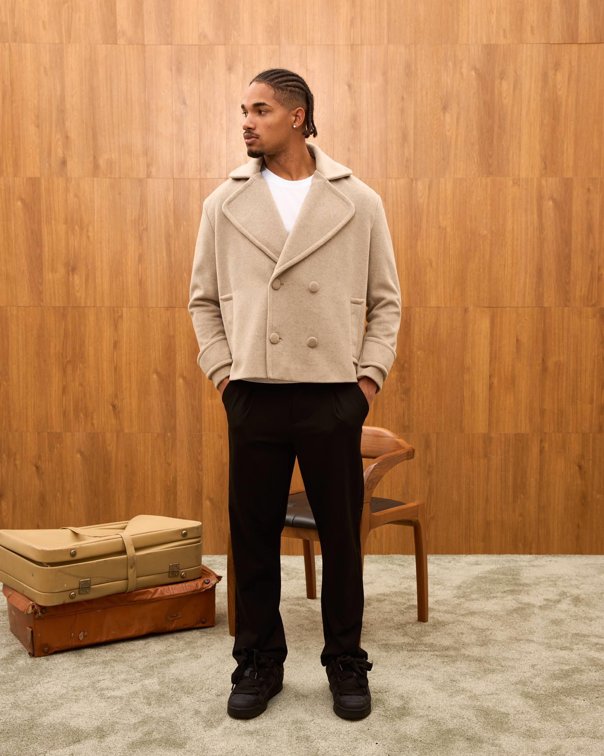 Wholesale Men's Light Beige Coat 1603W26-M1070