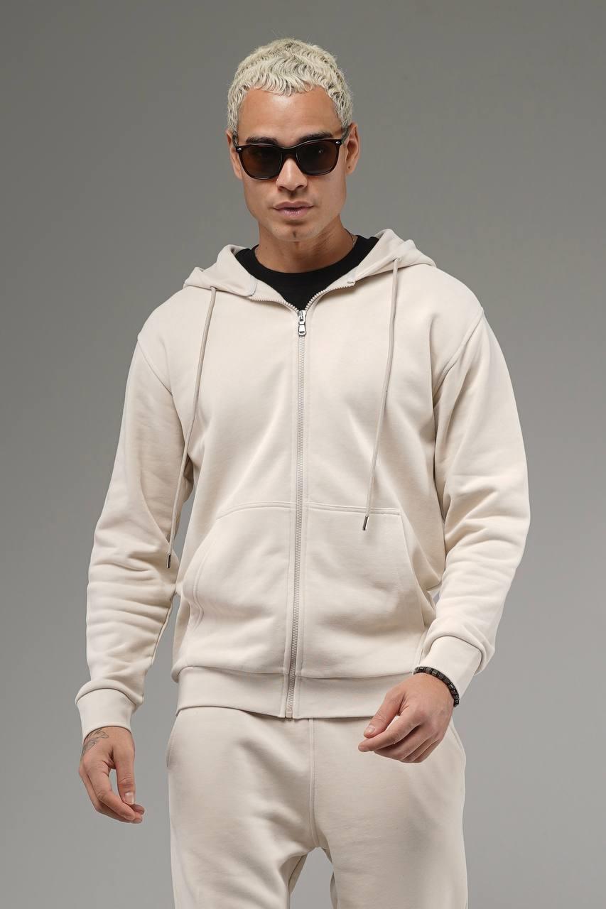 Wholesale Men's Light Beige Tracksuit 1690W26-121
