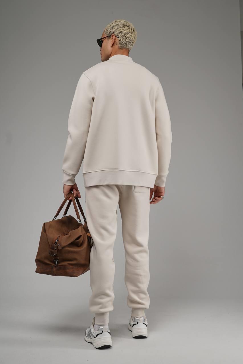 Wholesale Men's Light Beige Tracksuit 1690W26-128