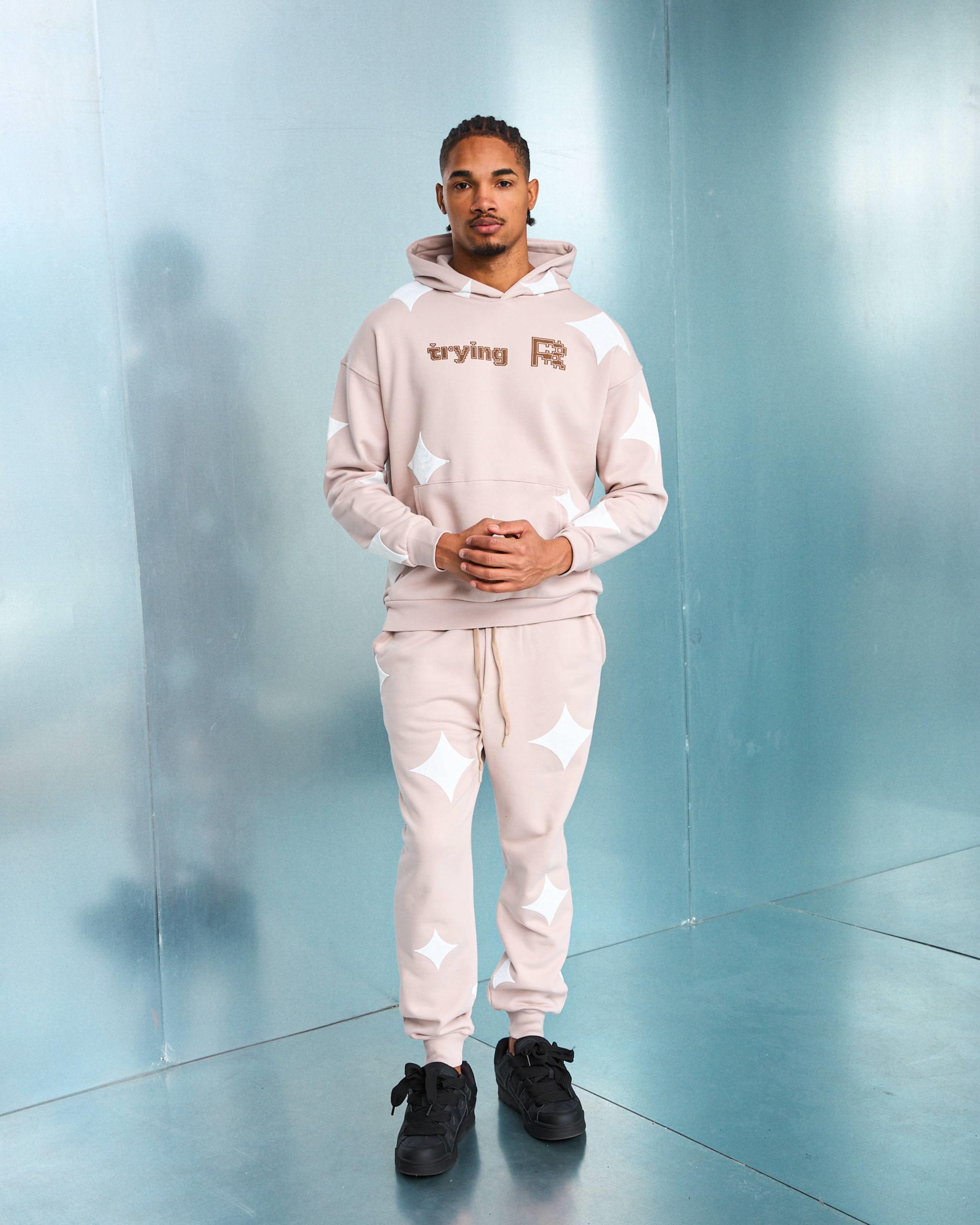 Wholesale Men's Light Beige Tracksuit 1603W26-25-K047